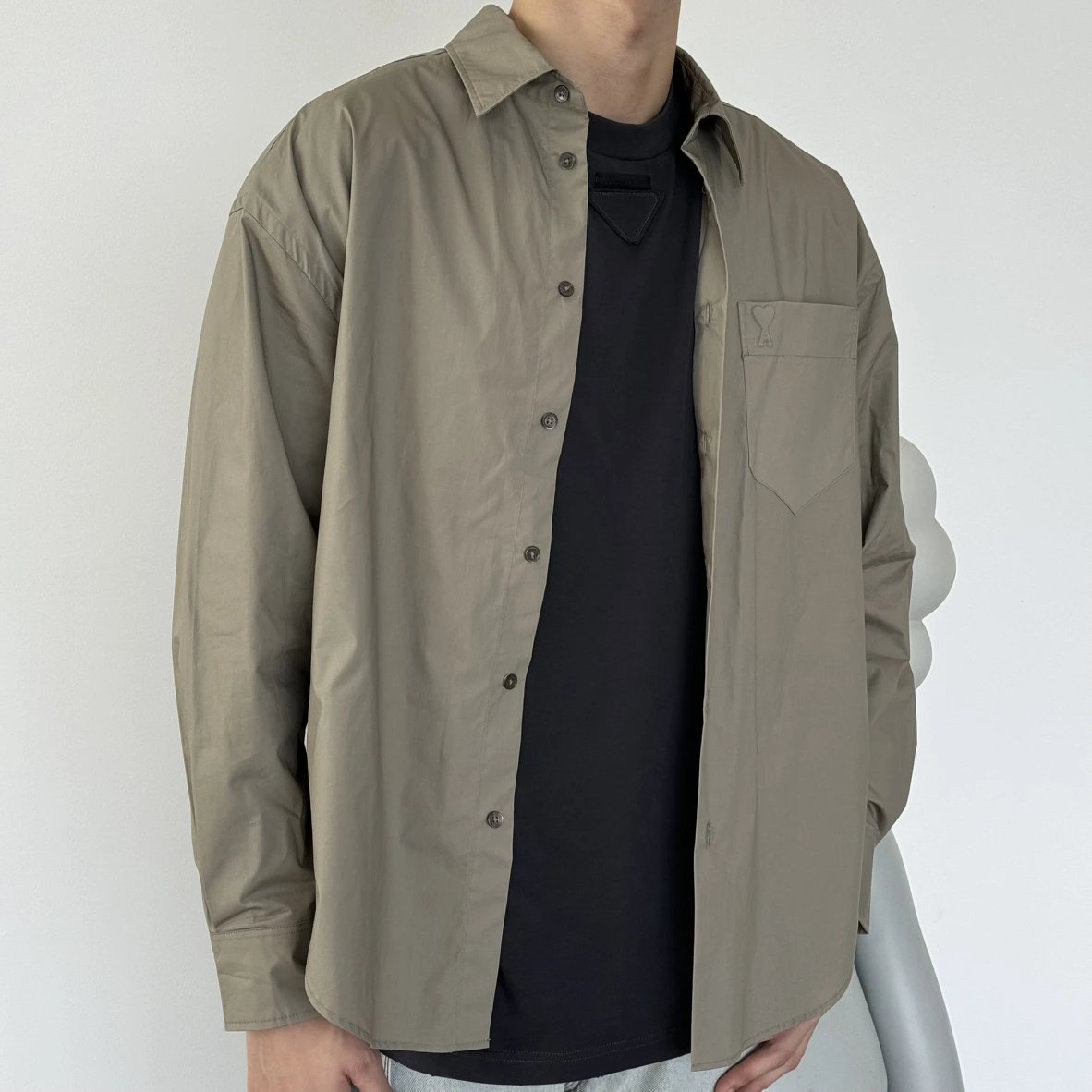 Item ID 8211 Ami-“40 Tencel imitation plain weave ” Solid color loose long sleeve s