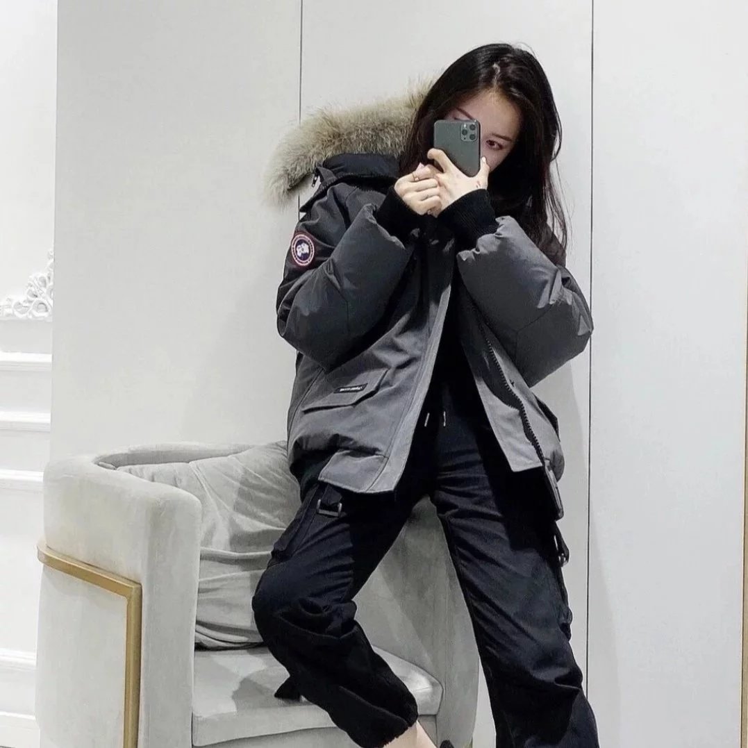 Item ID 8115 Goose brand -01 Expedition short down jacket -( Original wolf hair - F