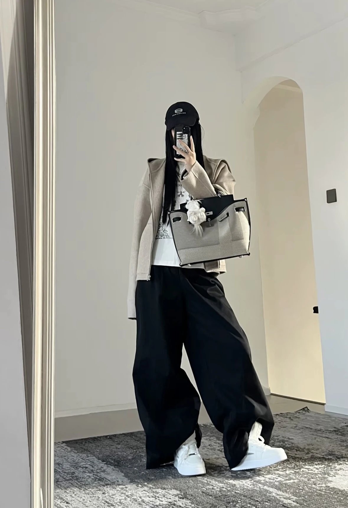 Item ID 8009 Acne-“92_6% wool ➕7_4% Cashmere ”SS25FW25 Solid color loose off should