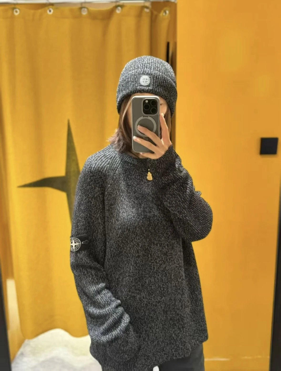 Item ID 8259 Ghost series crew neck sweater “ Special reflective yarn ” Fine imitat