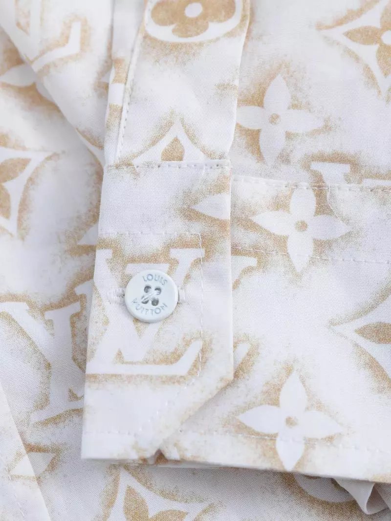 Item ID 8209 Advanced customization -2023ss all over print old flower shirt - gold