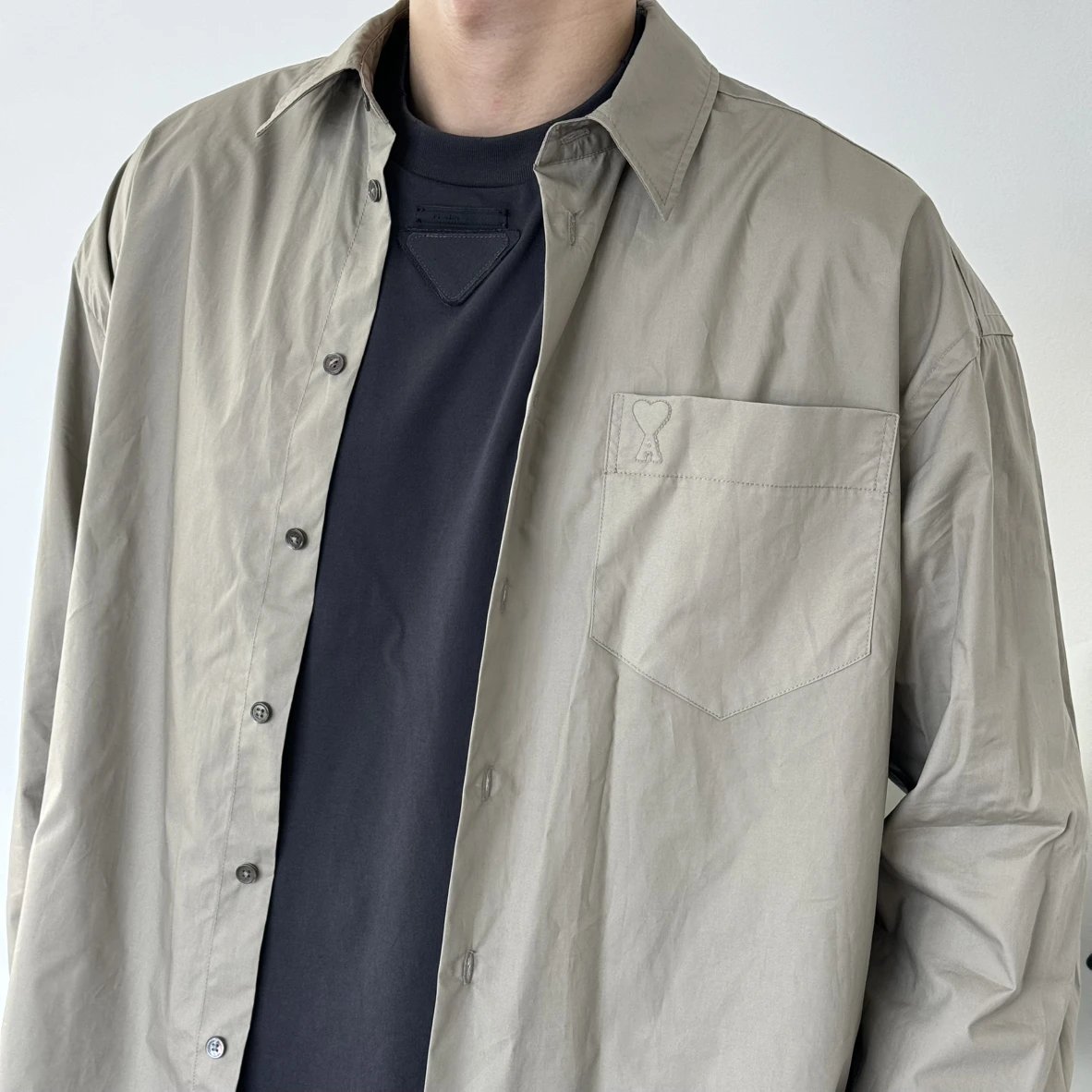Item ID 8211 Ami-“40 Tencel imitation plain weave ” Solid color loose long sleeve s