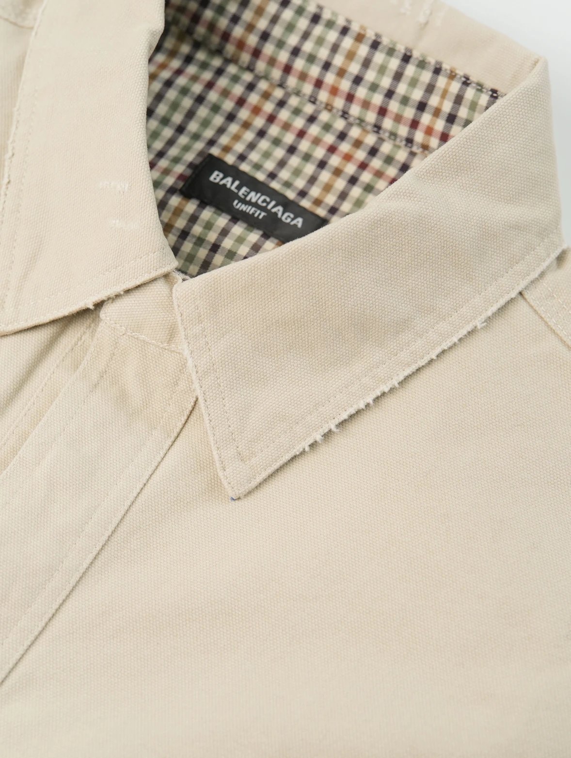 Item ID 8052 Paris washed distressed embroidered logo workwear jacket with loose fi