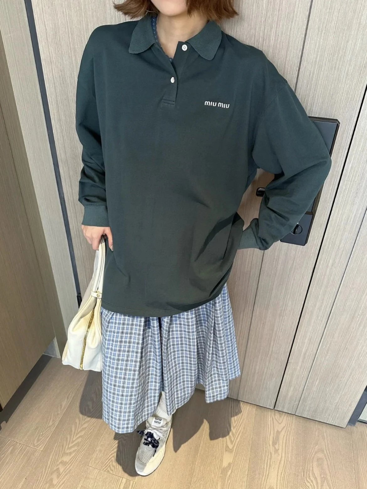 Item ID 8185 M1UM1U Miu Miu Summer Series -50 Long-staple cotton pique POLO- green