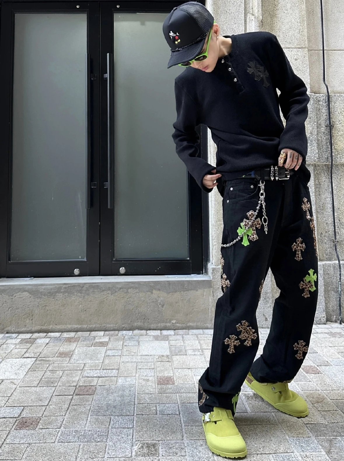 Item ID 8192 【 Pre-sale 15-20 Delivery within 1 day 】 Crow Heart Waffle Long Sleeve