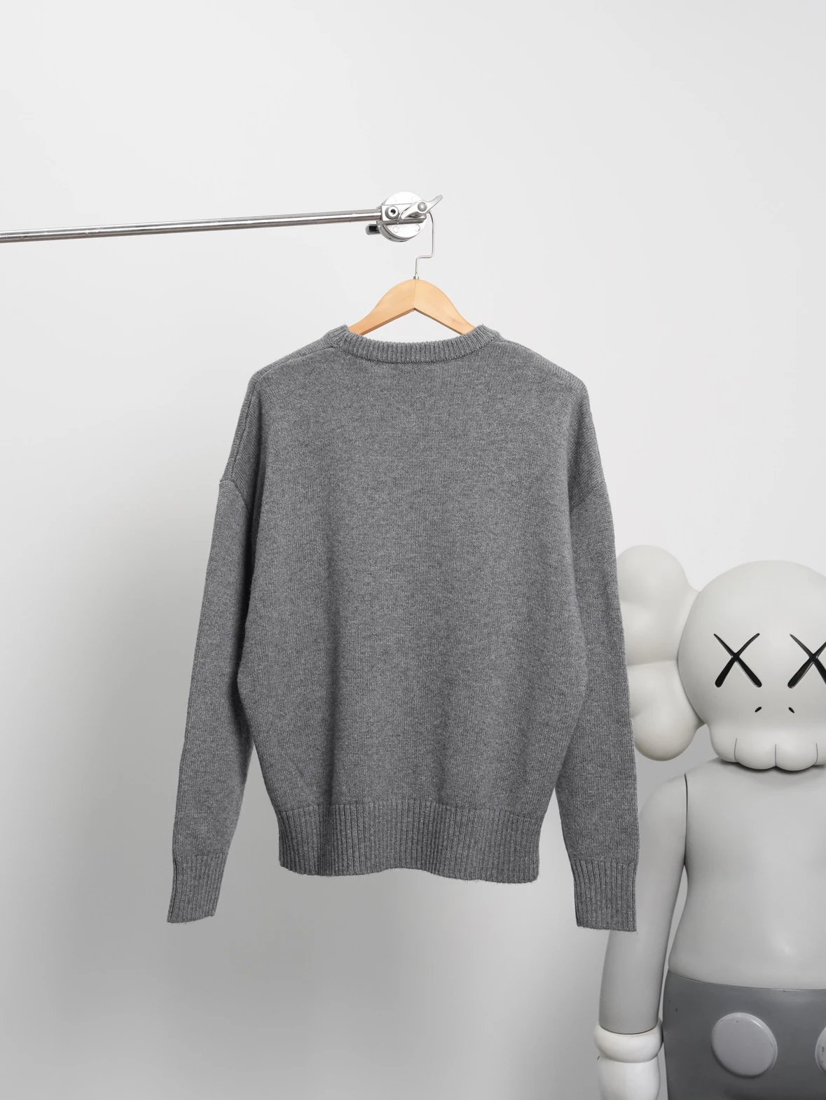 Item ID 8248 AMI Big love black label Logo Wool blend crew neck pullover sweater fo