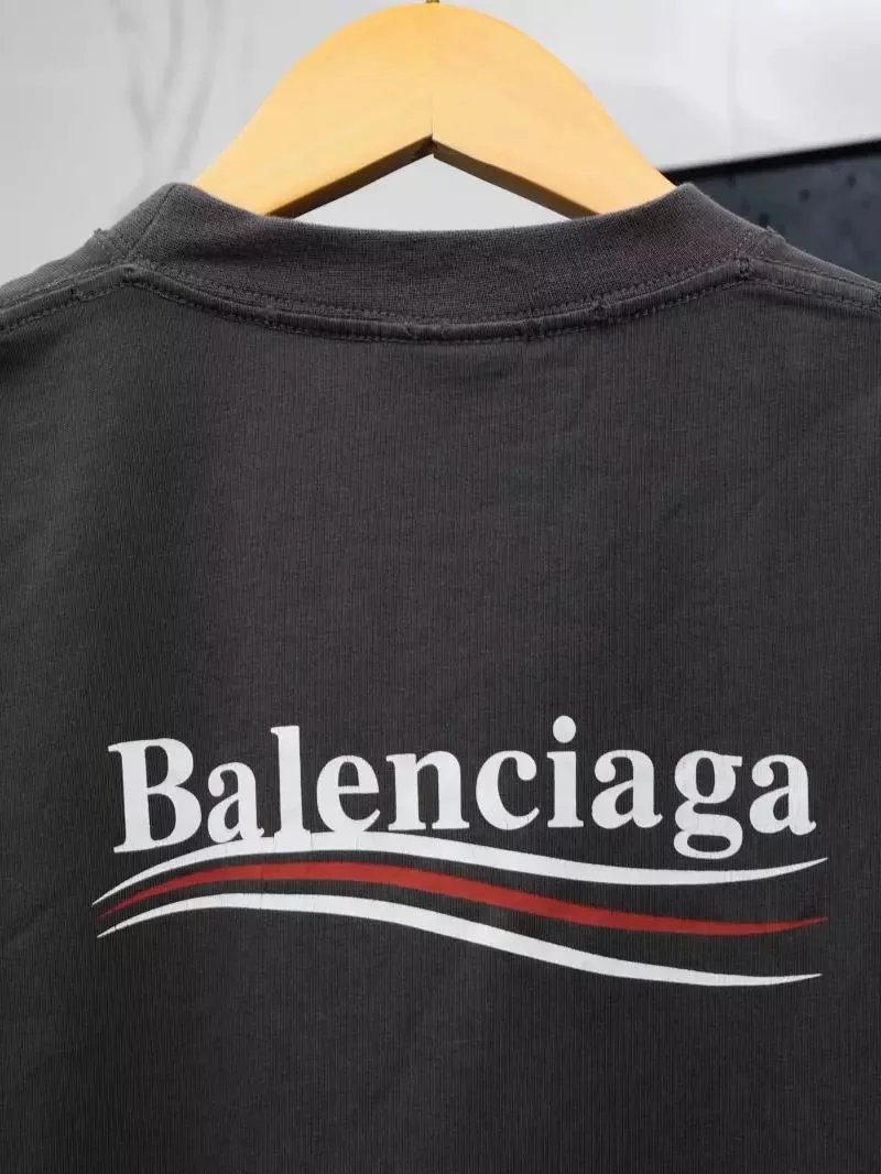Item ID 8291 Balenciag-2022fw - Wave Cola Short Sleeve - Dark Brown - Damaged Proce