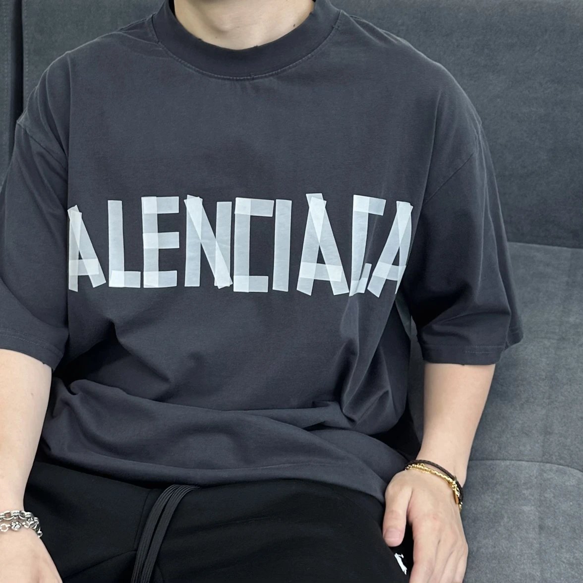 Item ID 8283 Balenc1aga- Paris -2025ss- Textured paper short sleeves - Paris white