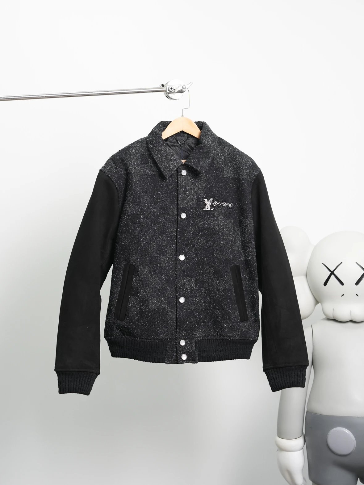 Item ID 8027 Haute Couture SS25 Baseball Jacket _Handmade Beaded_ _Imported Goat su