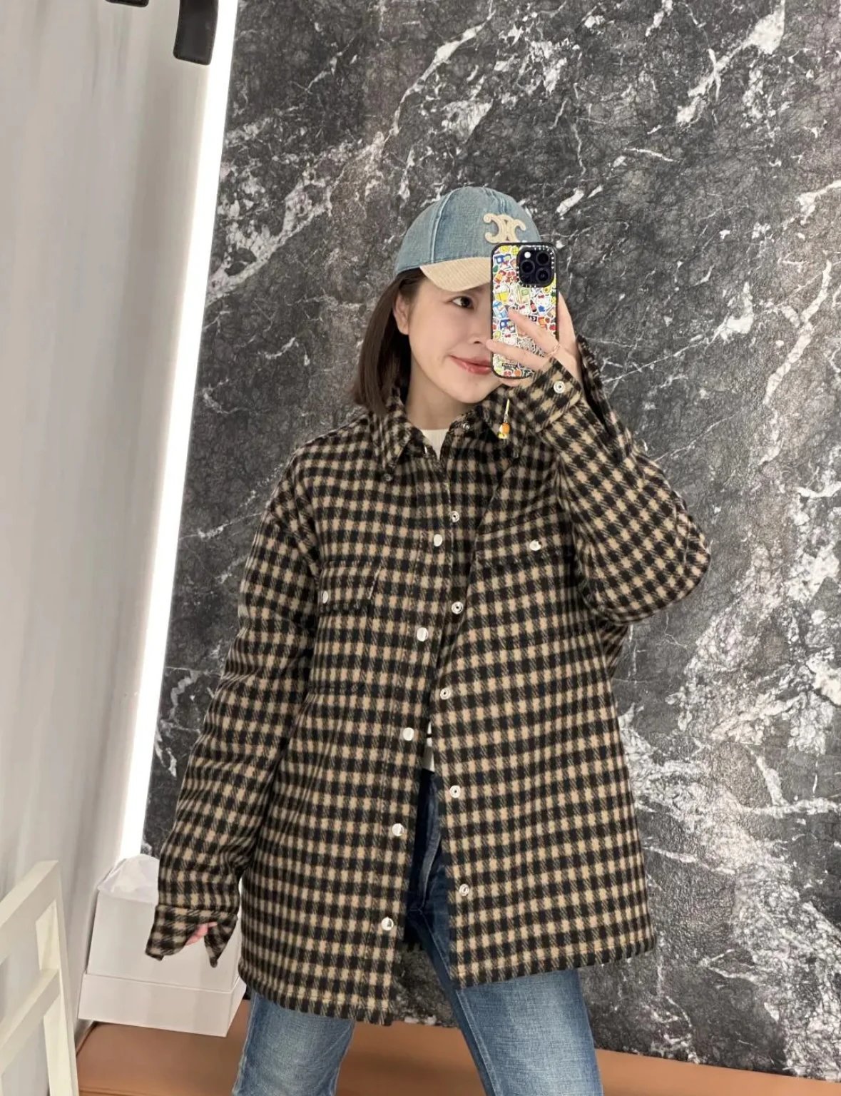 Item ID 8109 CL Celine -SS25-“90% wool blend ”“100% Plaid counterpoint ” Plaid sing