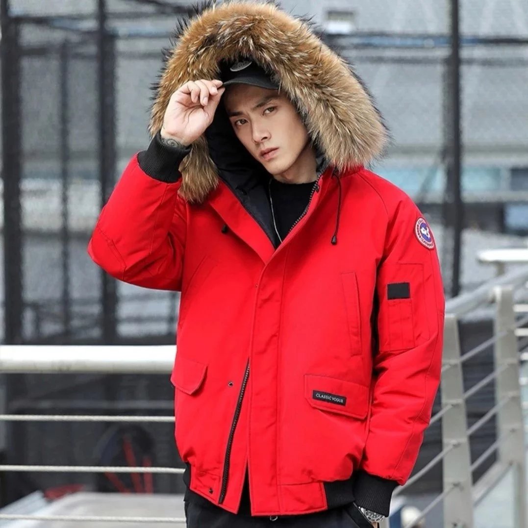 Item ID 8115 Goose brand -01 Expedition short down jacket -( Original wolf hair - F