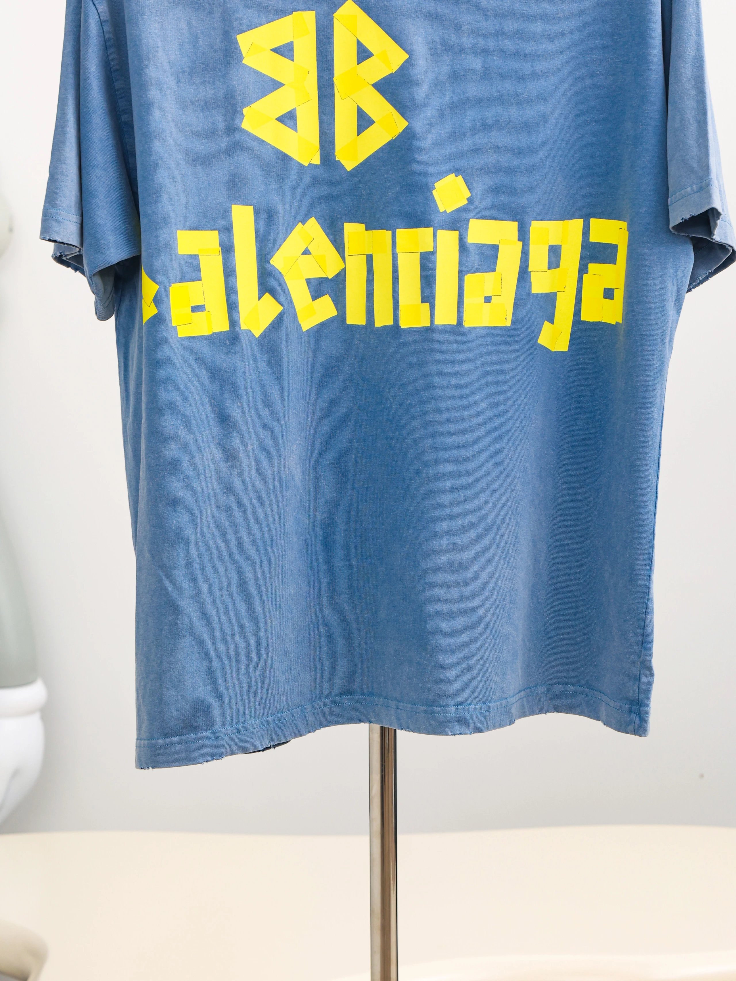 Item ID 8286 Balenci@ga- Paris 2024 SS Pattern Paper Series - Yellow Tape Printed S