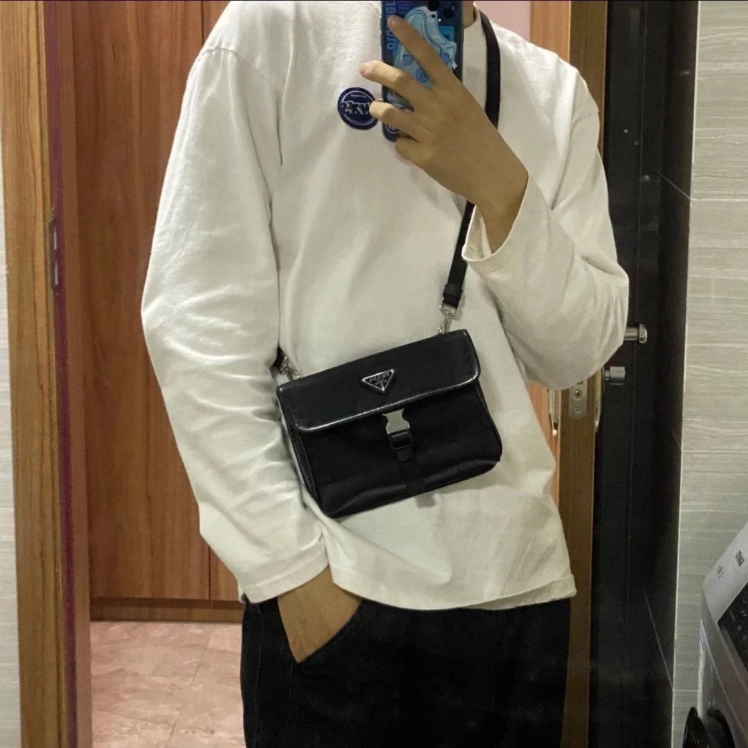 Item ID 8506 Prad Nylon Leather Phone Bag (Tested to hold 2 Max models - with card