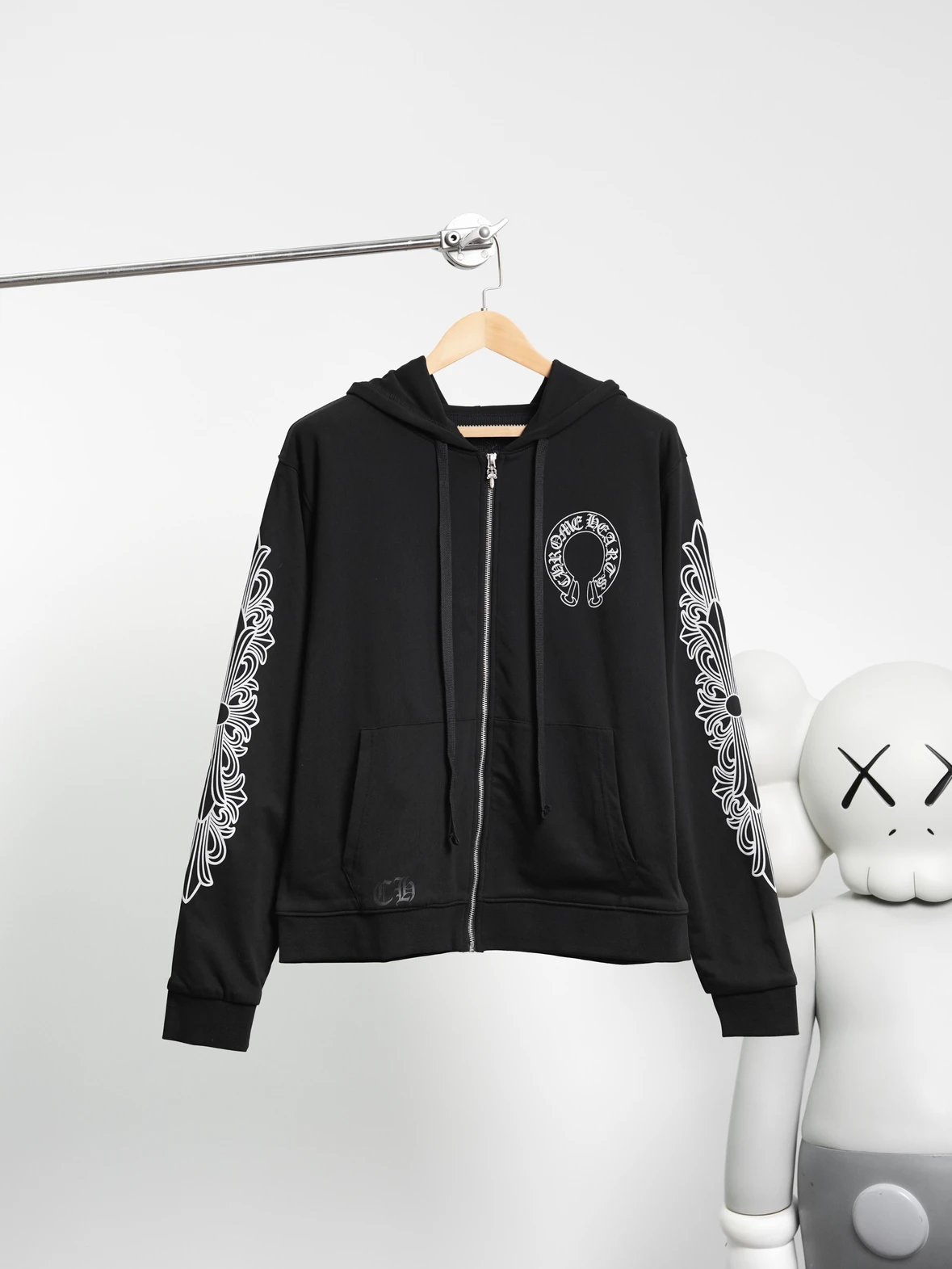 Item ID 8025 CH Horseshoe Printed Cotton Double Layer Fabric - _Waffle Inner_ _Silv