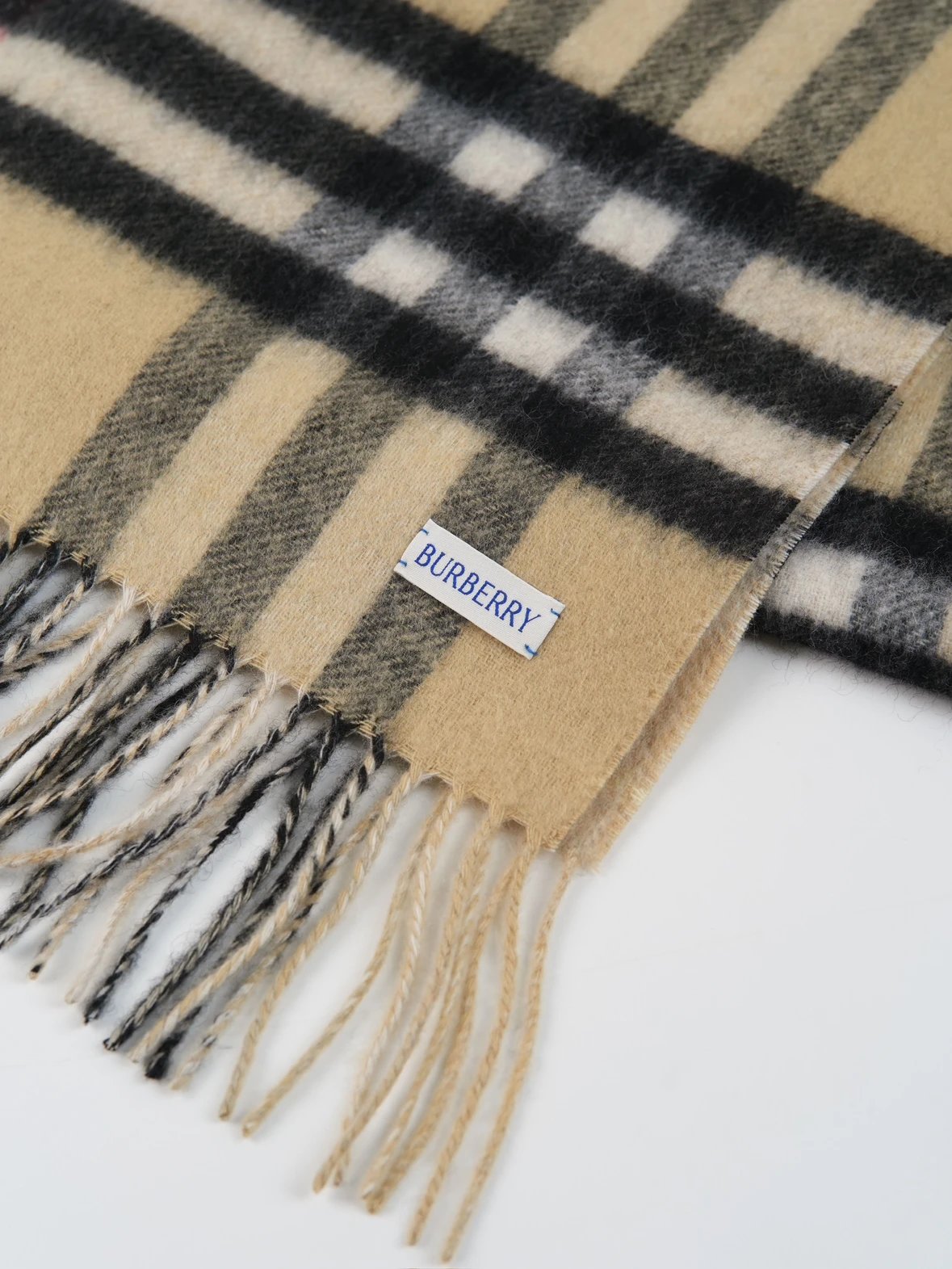 Item ID 8525 BBR Wool and cashmere blend - Striped mesh decorative cashmere scarf f