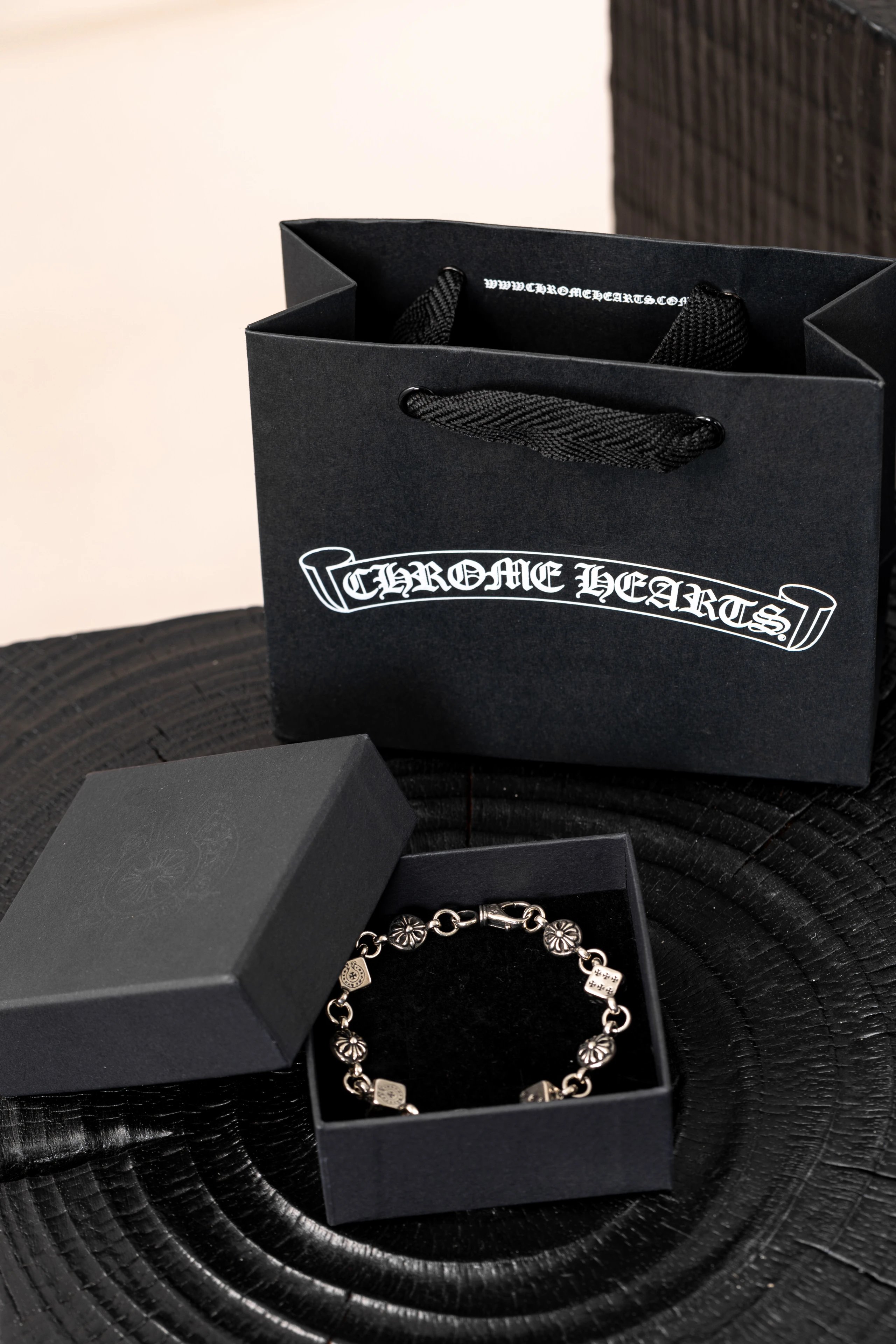 Item ID 8375 Chrome-Hearts- Crow heart - Cross dice bracelet -925 silver - Crow Hea