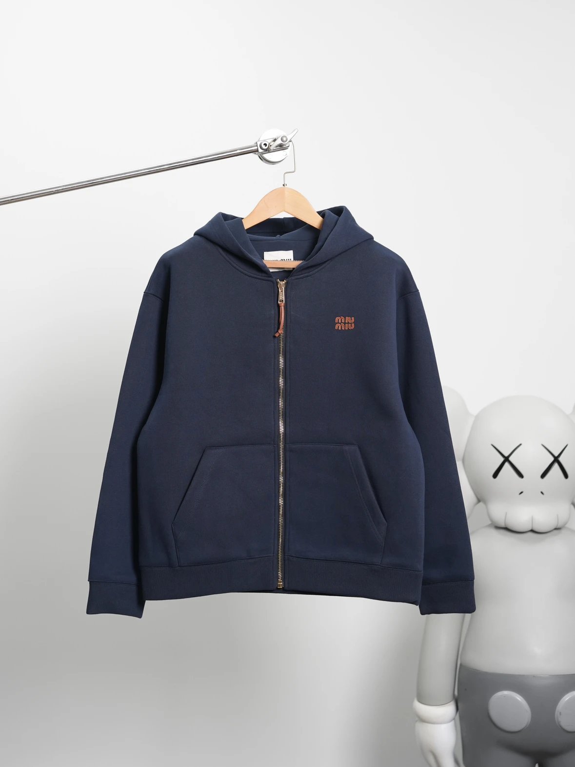 Item ID 8044 Miu Miu SS24- Custom hardware - letter Logo Printed zip hooded long-sl