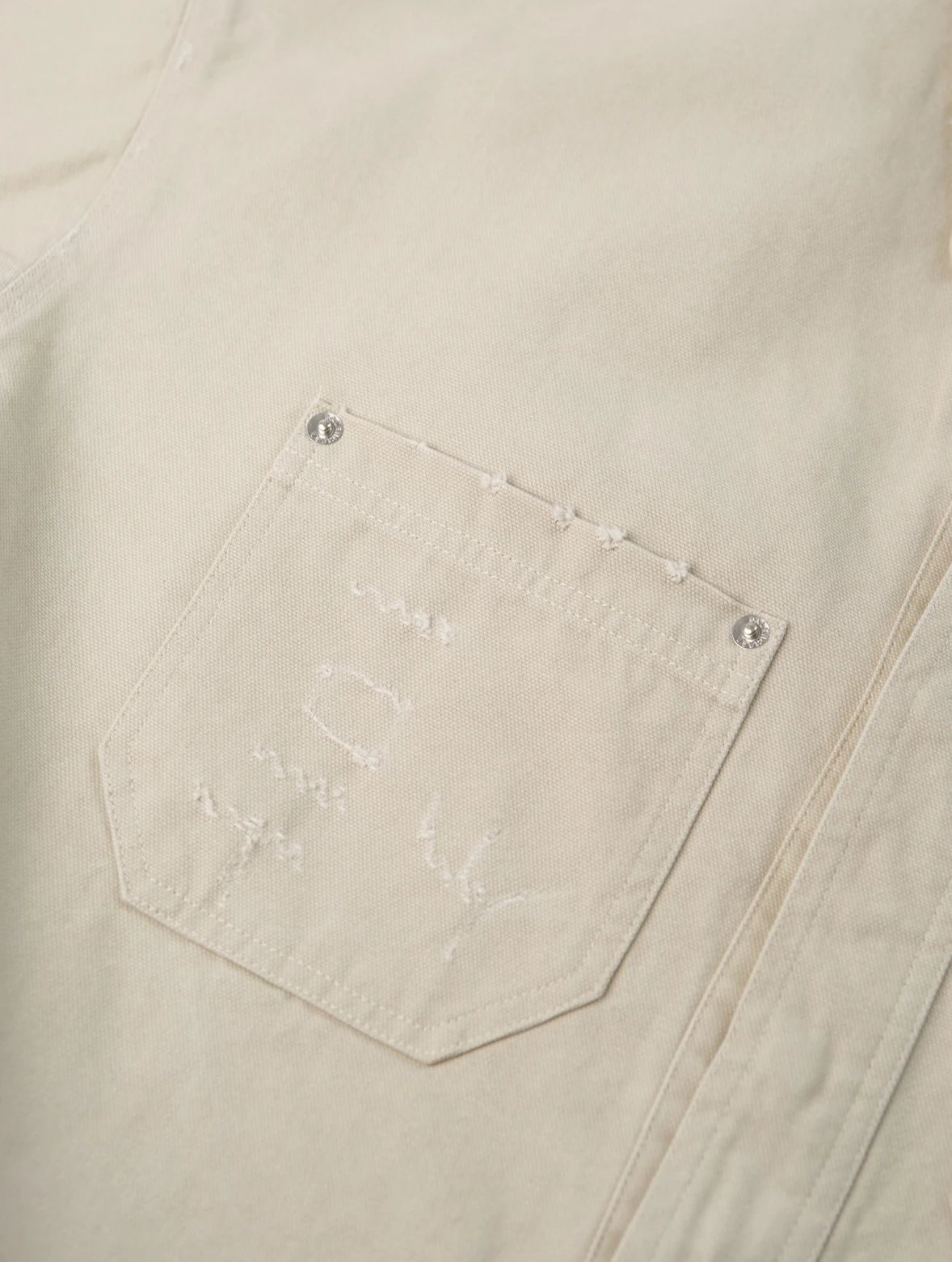 Item ID 8052 Paris washed distressed embroidered logo workwear jacket with loose fi