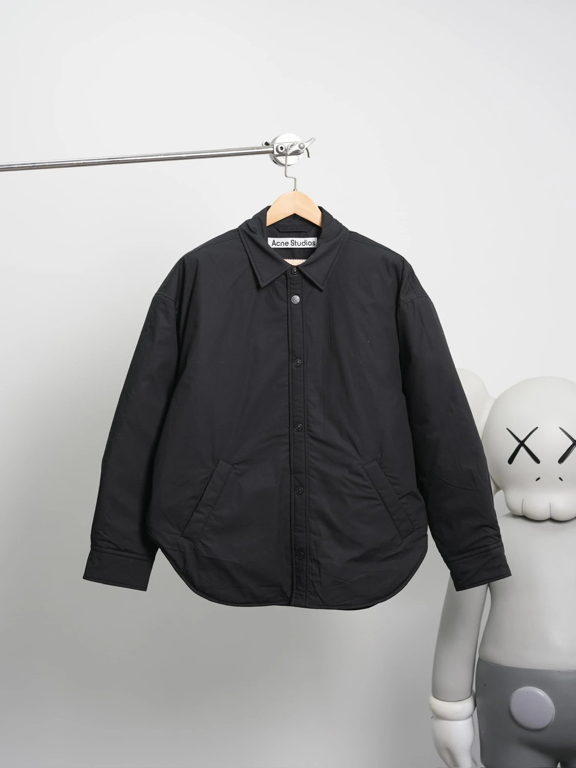 Item ID 8006 Acne Studios FW25 _Sparkling Silk Satin_ Embroidered Logo Collar Loose