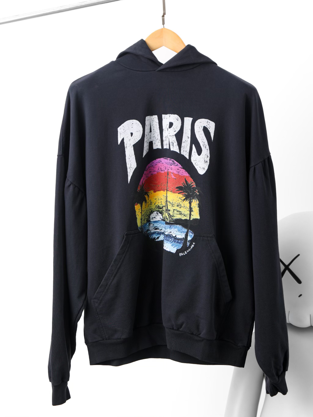 Item ID 8144 Balenc1aga- Paris -2023ss- Hawaii only - palm tree PARIS printed hoodi