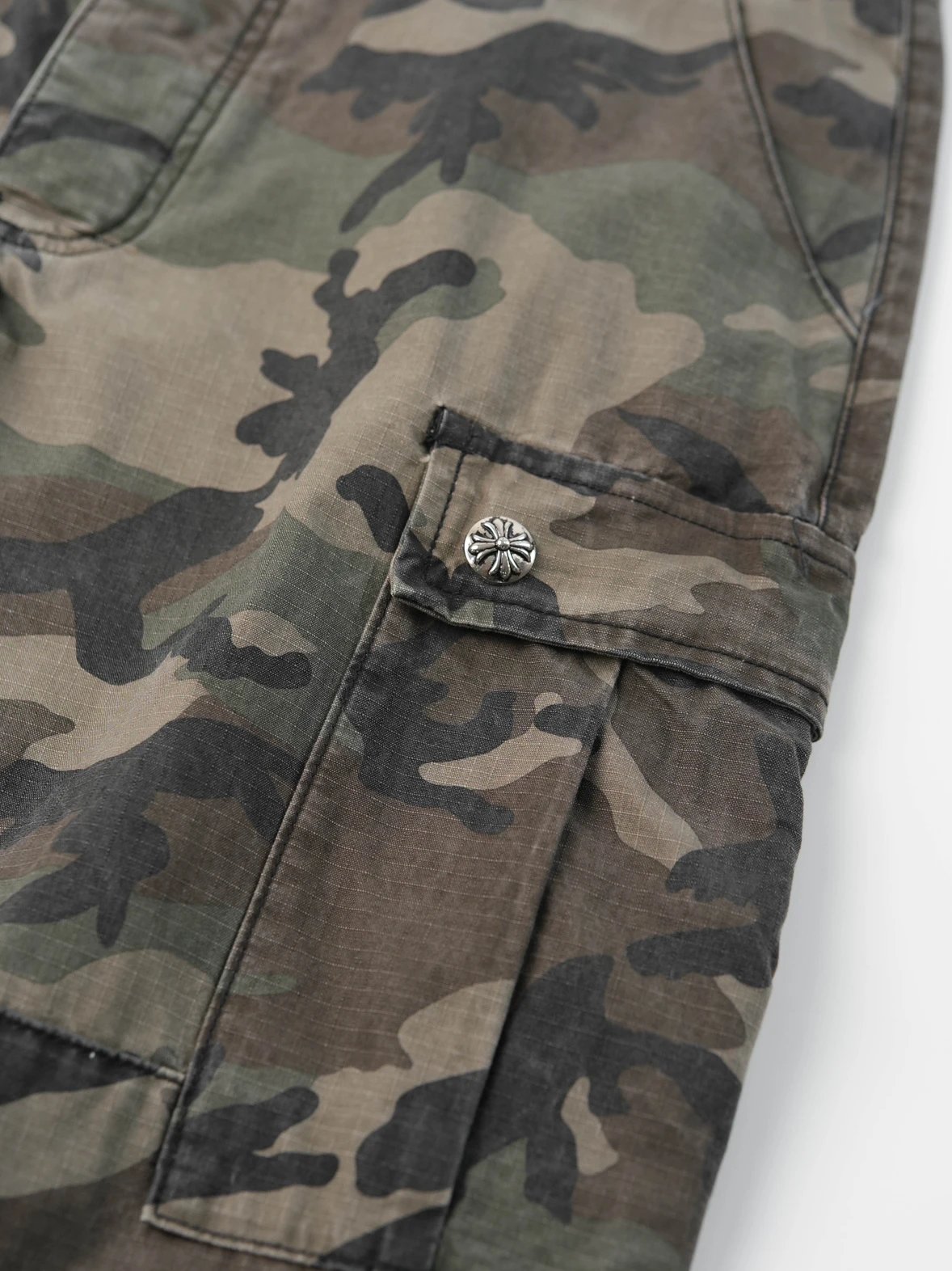 Item ID 8346 CH Camouflage zipper straight mid-rise casual pants “ Kangli direct sp