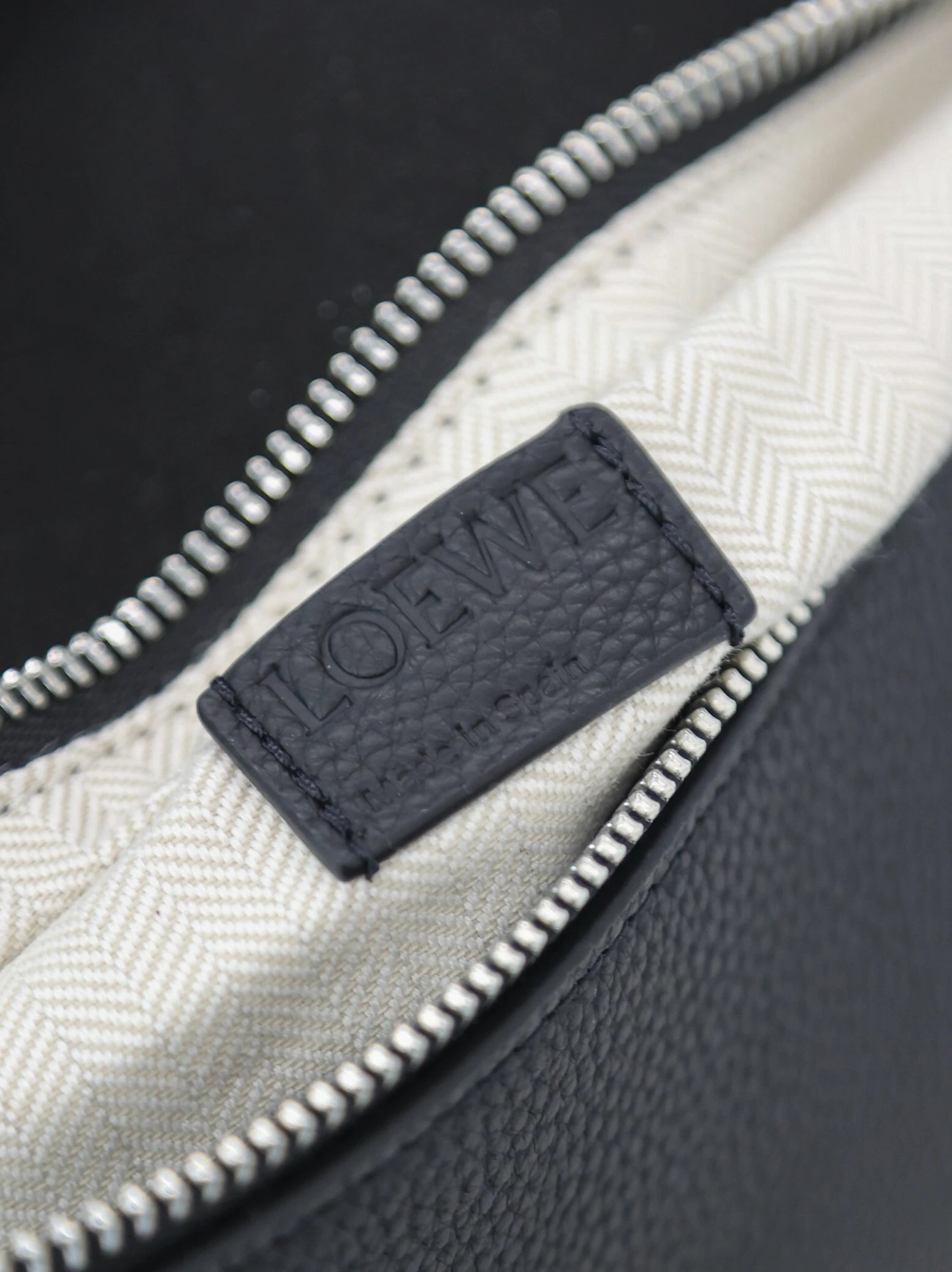 Item ID 8494 L0EWE Roewe Classic Buzz Anagram Leather Embossed Crossbody Bag Detach