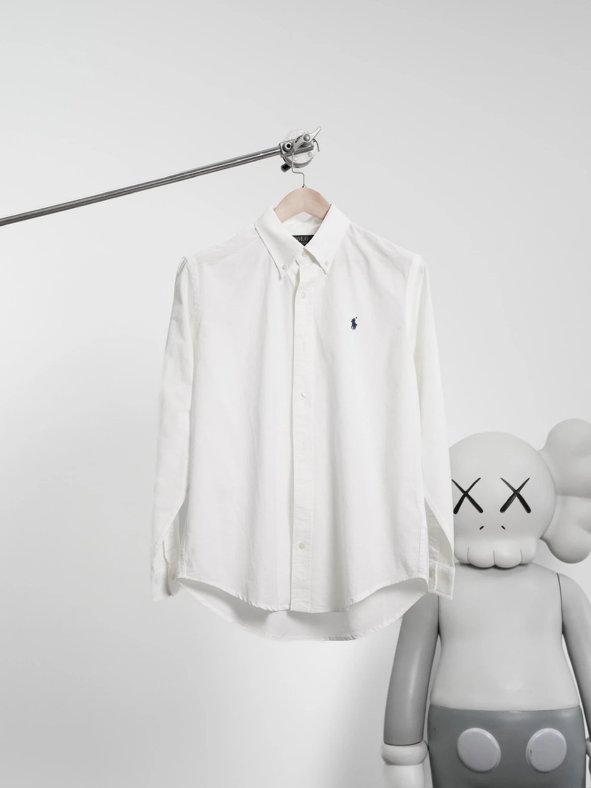 Item ID 8224 Ralph SS25 pony logo embroidered long sleeved cotton linen shirt - bla