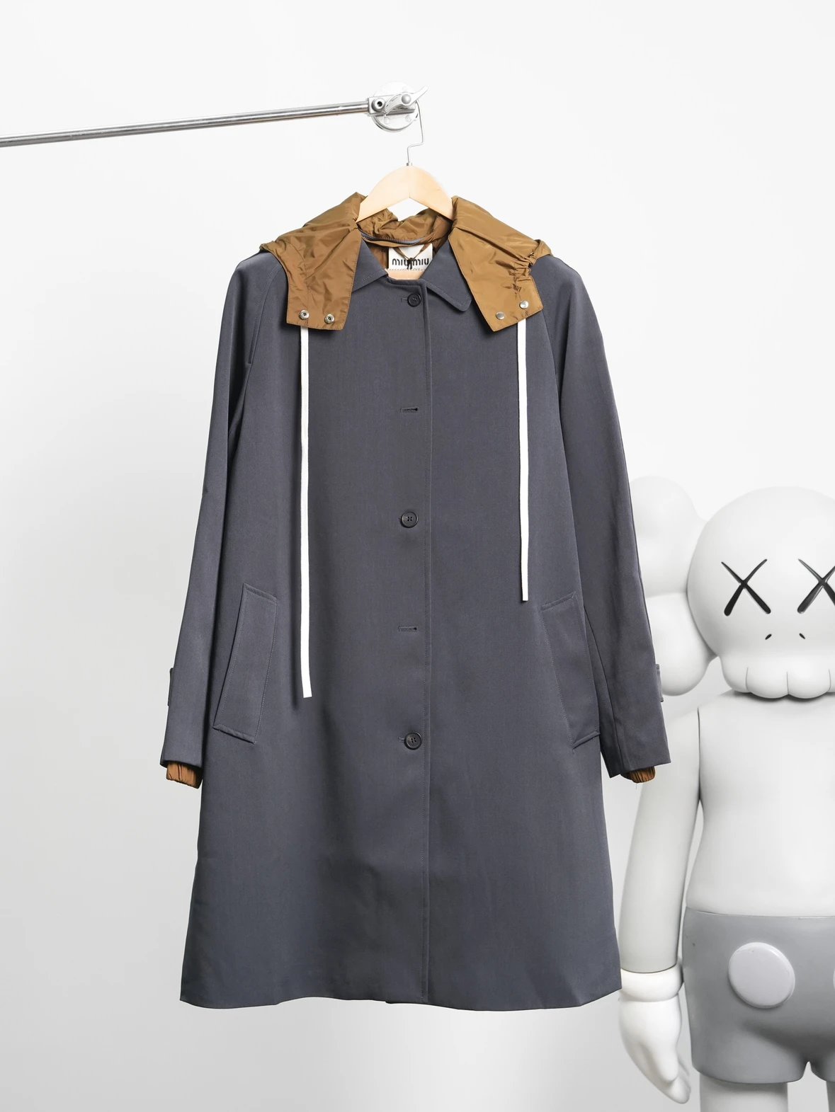 Item ID 8132 Miu Miu - Single-breasted high-tech puffer coat -“60％ mohair ➕40% wool