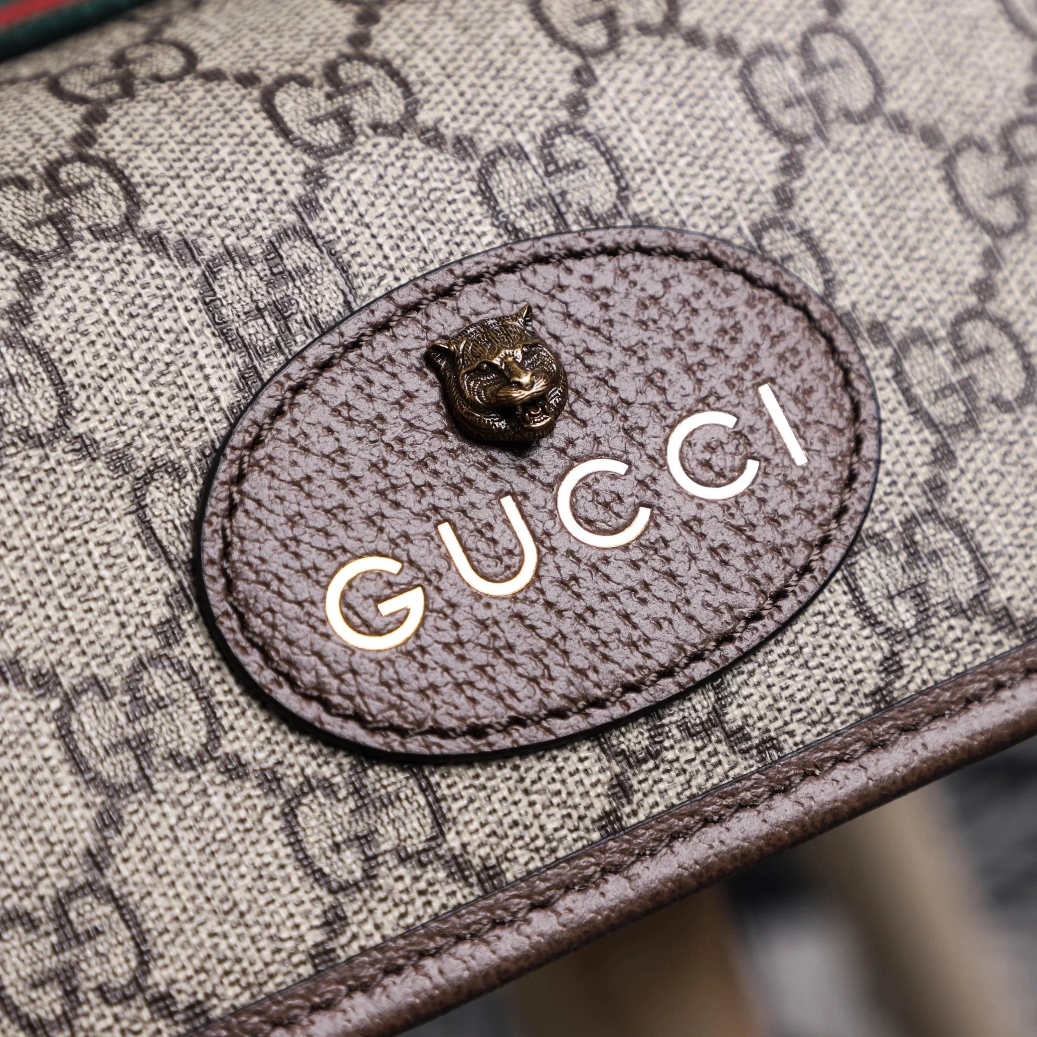 Item ID 8478 Guc GC Double G Old Flower Embossed Bag Leather Flip Cover Bag Jacquar