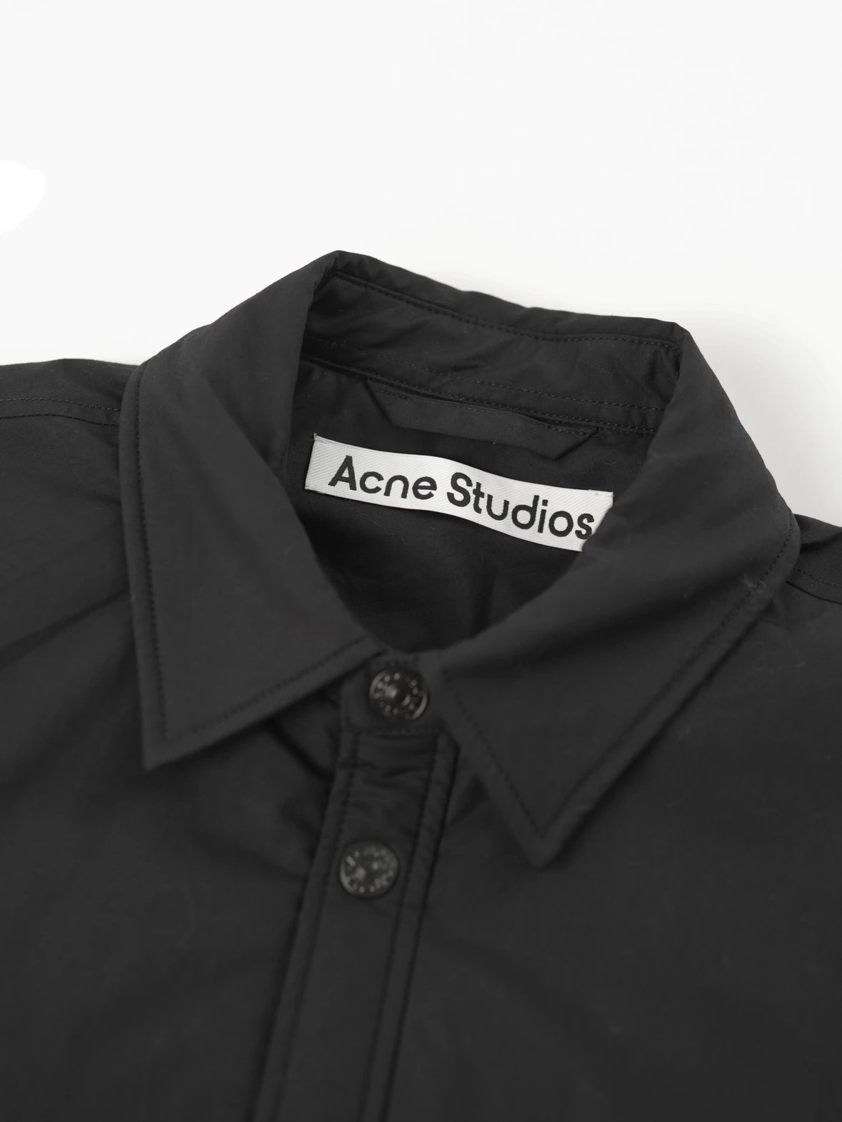 Item ID 8006 Acne Studios FW25 _Sparkling Silk Satin_ Embroidered Logo Collar Loose