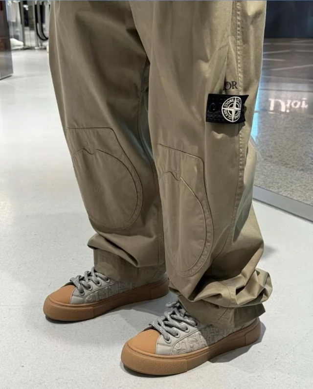 【隐形增高】STONE ISLAN x DIO B33 厚底鞋 圆头系带板鞋