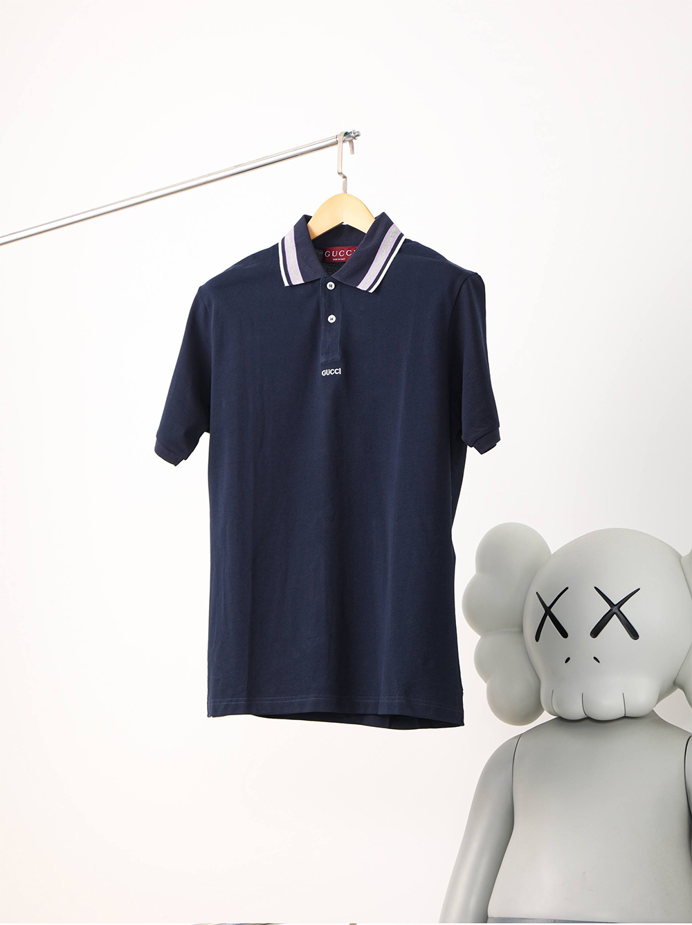 Item ID 8313 GUCC1-GC-2024Ss-Basic striped collar polo shirt - High setting bead co