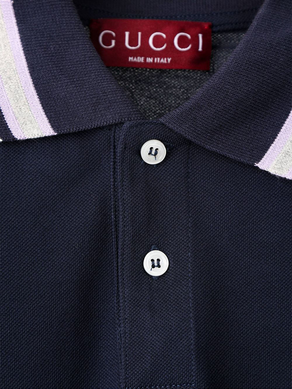 Item ID 8313 GUCC1-GC-2024Ss-Basic striped collar polo shirt - High setting bead co