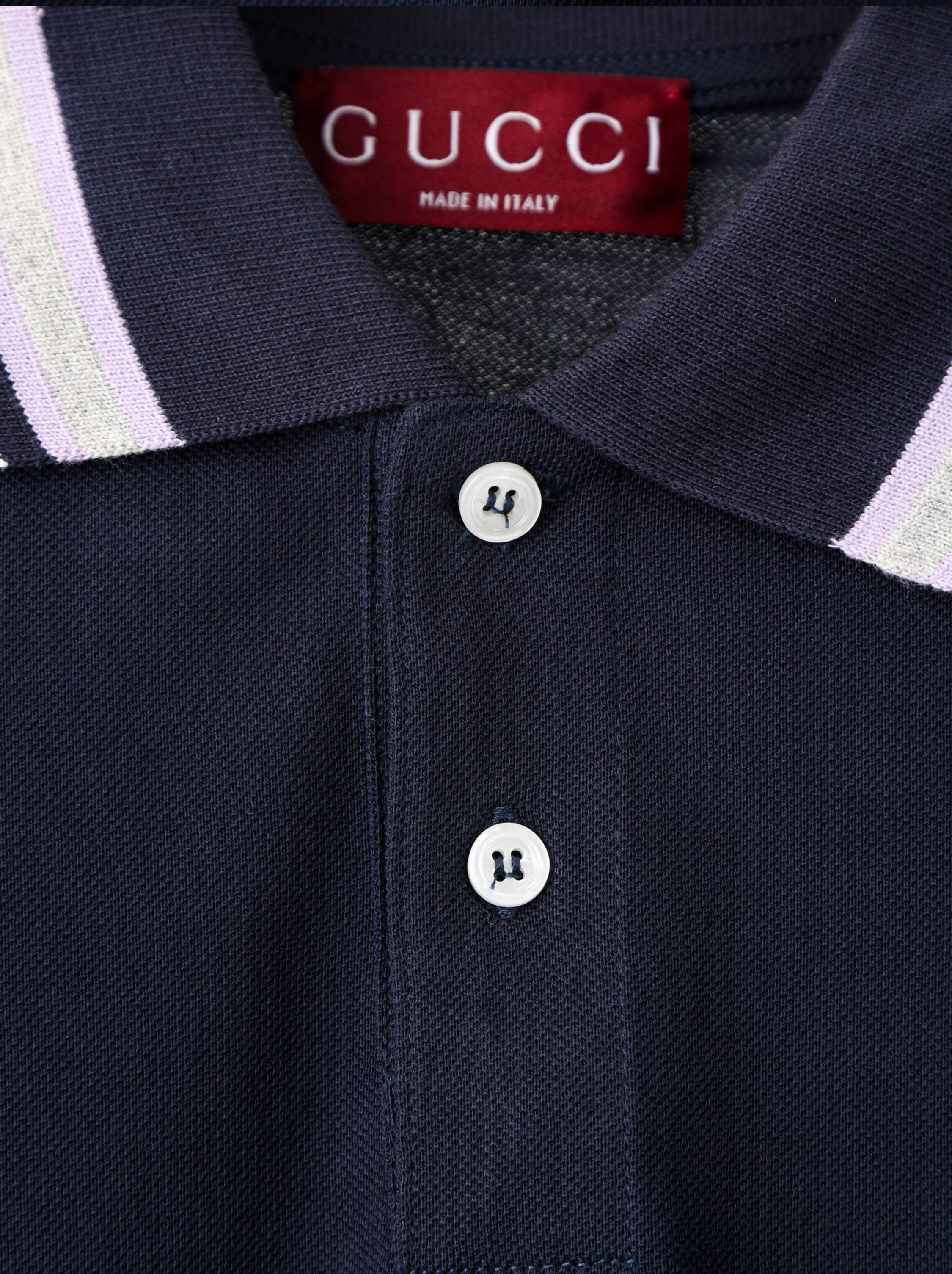 Item ID 8201 GUCC1-GC-2024ss- Basic striped lapel polo shirt - Haute piqué cotton f