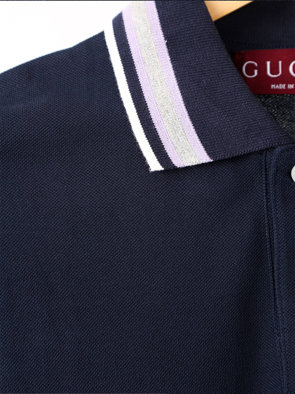 Item ID 8313 GUCC1-GC-2024Ss-Basic striped collar polo shirt - High setting bead co