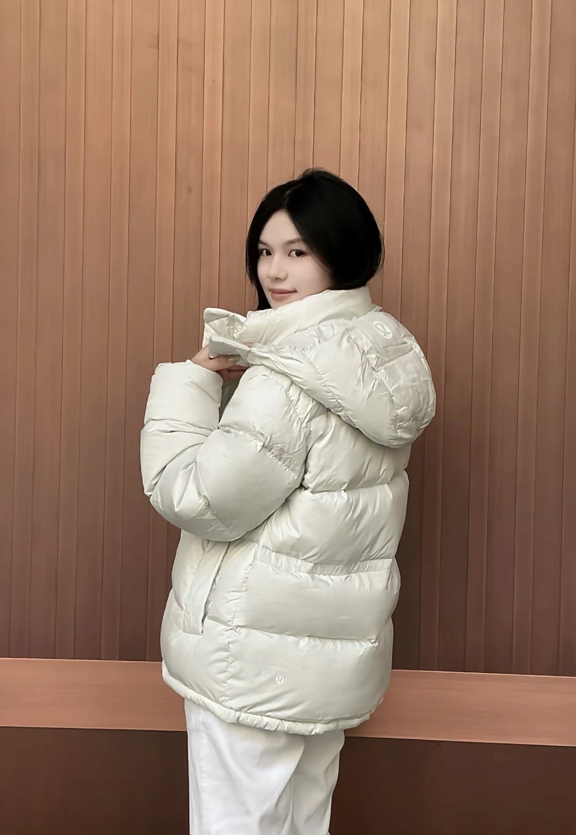 Item ID 8120 Lulu UnderwPuff Series -600 Puff Down Coat - Tri Color - Rice White -