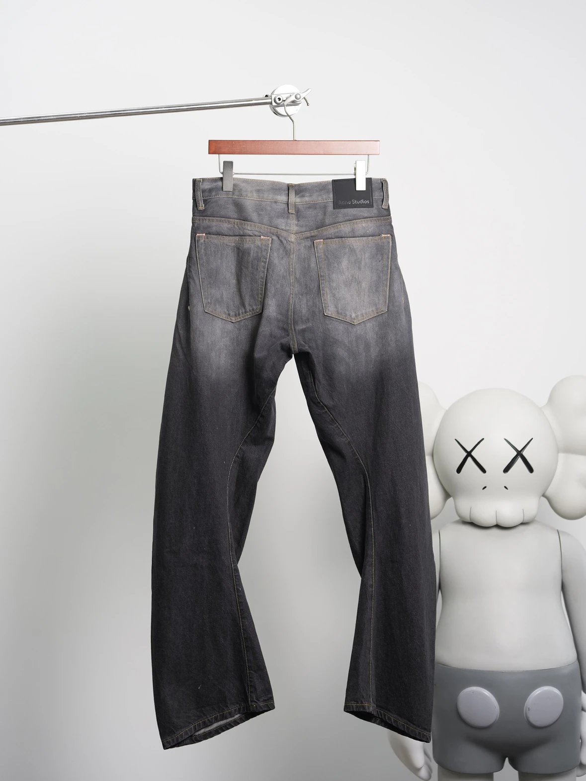 Item ID 8336 Acne Studios SS25-2006F Ink Splashed Loose Low Waist Wide Leg Ultra Lo