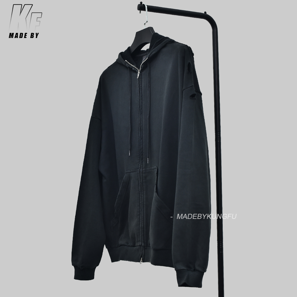 巴黎世家 做旧破洞外套