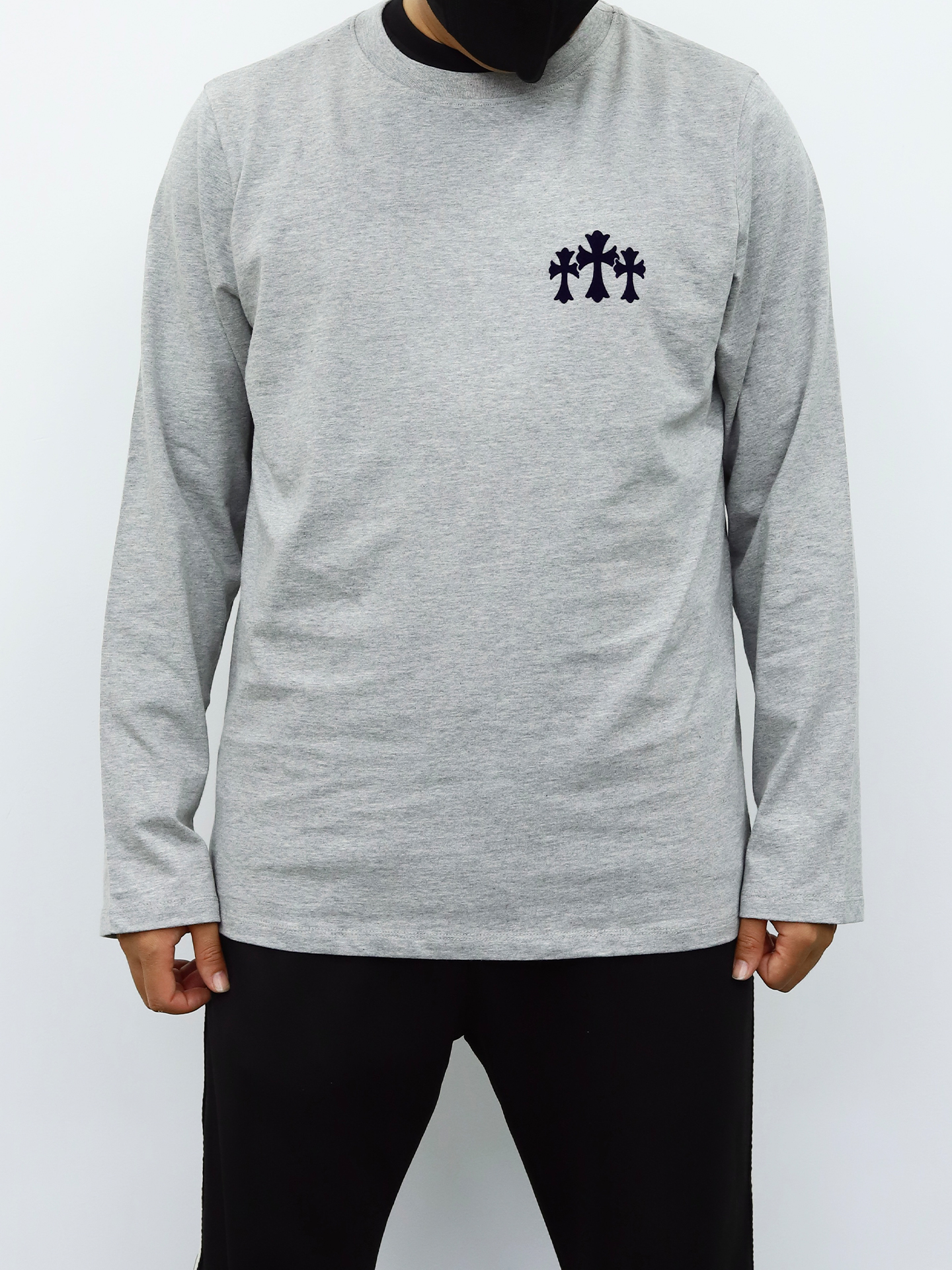 克罗心十字长袖 灰色