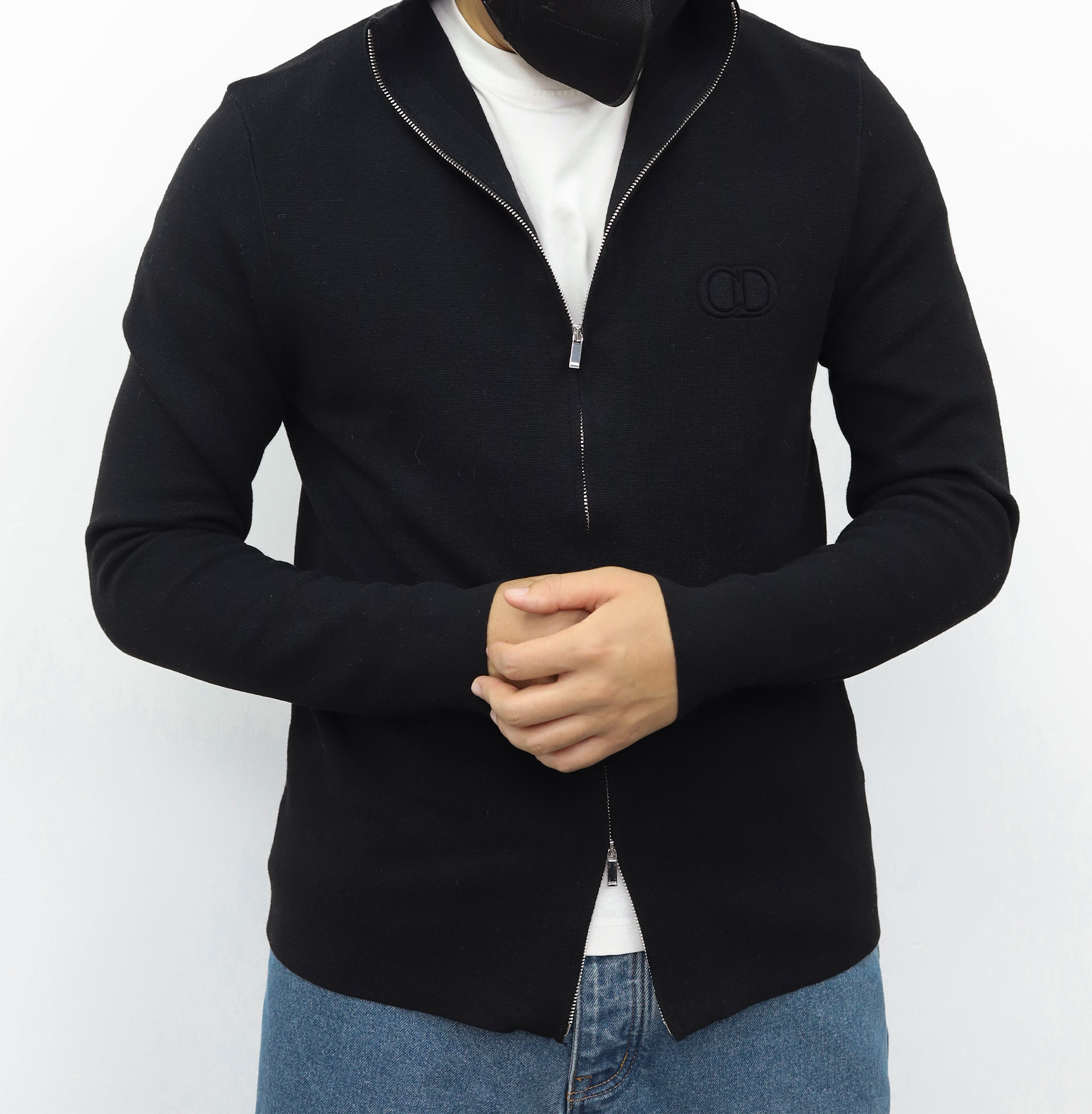 Dior立领拉链毛衣 灰色