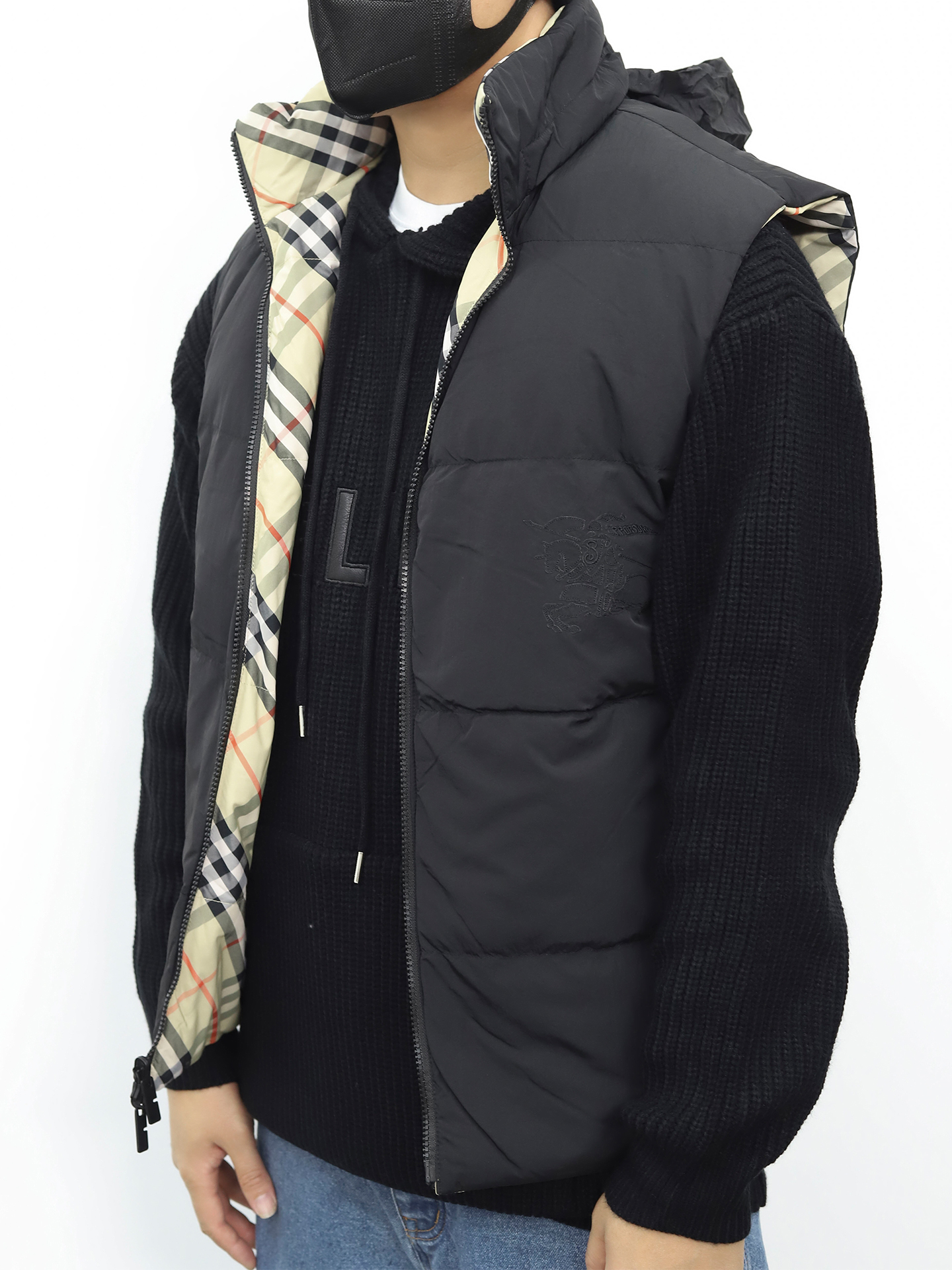 BBR两面穿羽绒马甲 格子