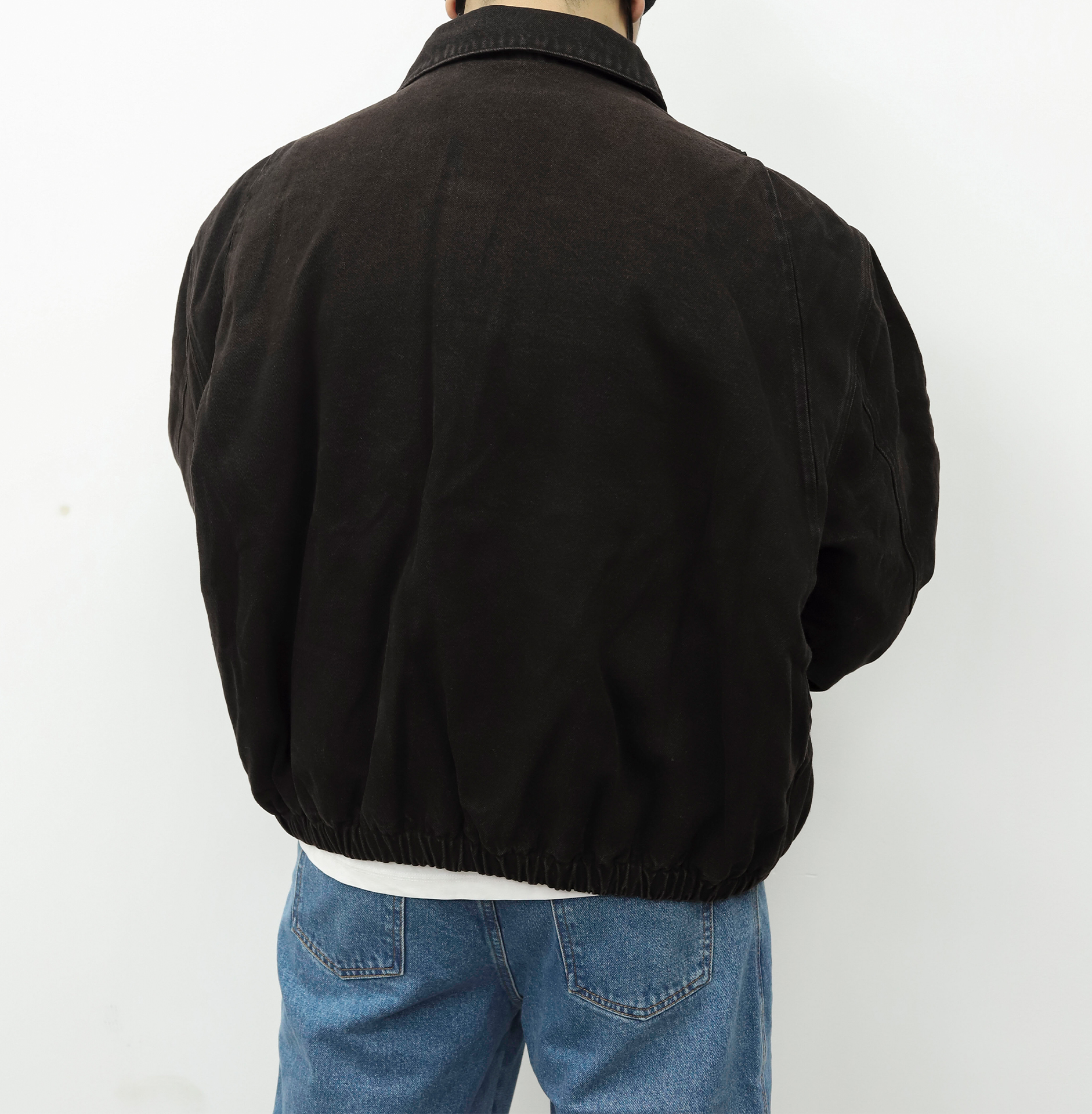 PRADA做旧飞行员拉链棉服 棕色