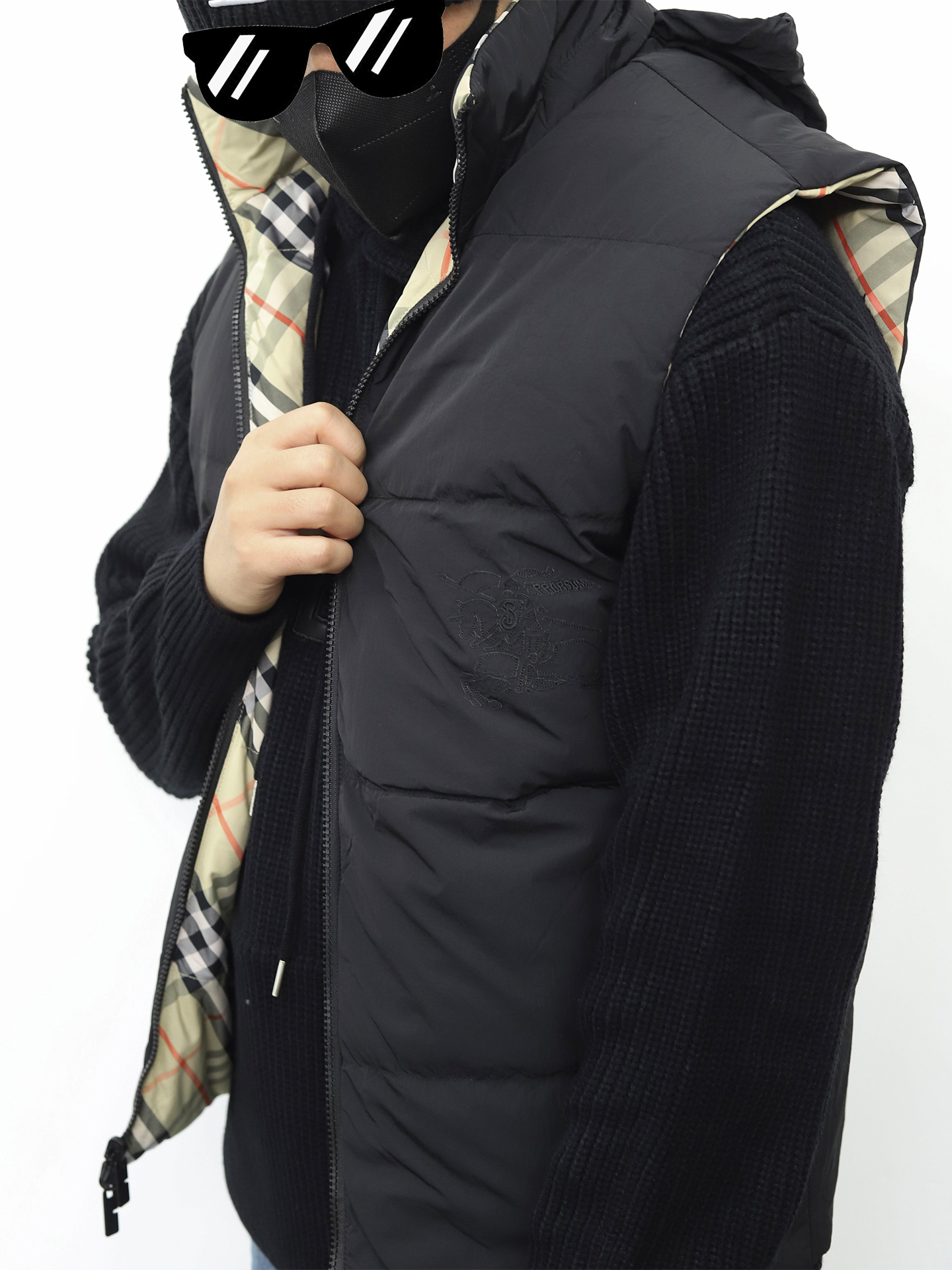 BBR两面穿羽绒马甲 格子