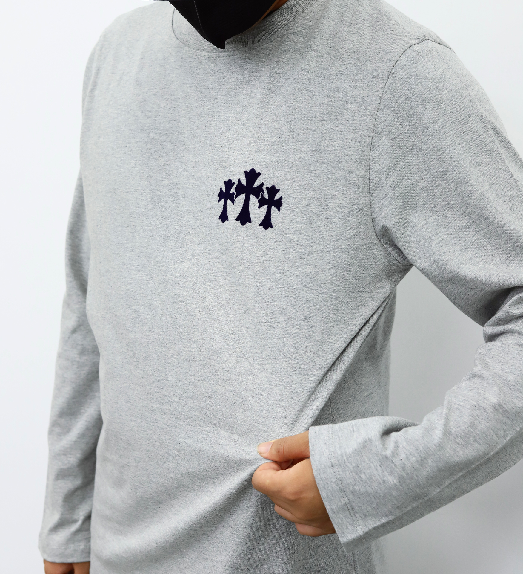 克罗心十字长袖 灰色