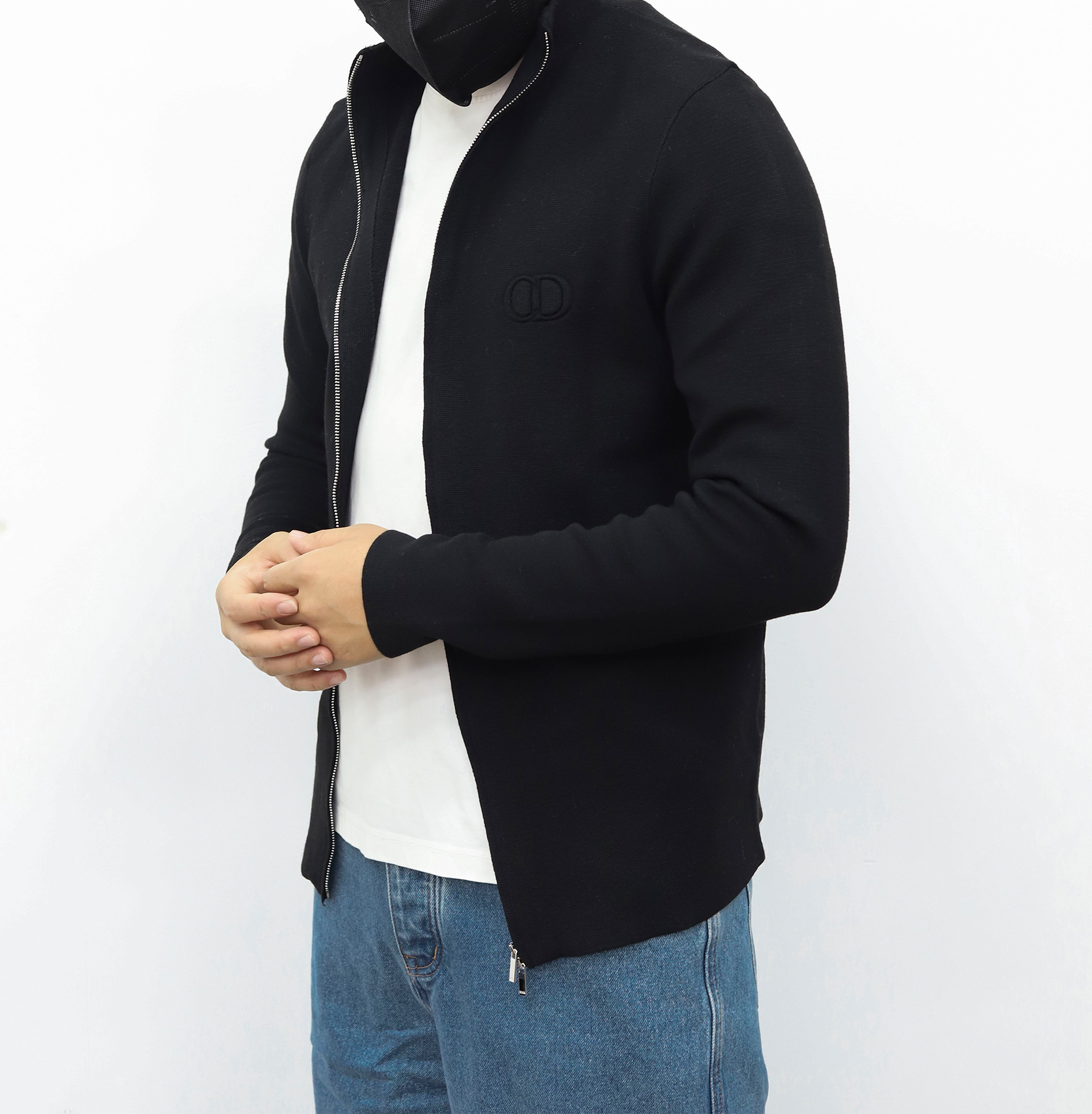 Dior立领拉链毛衣 灰色