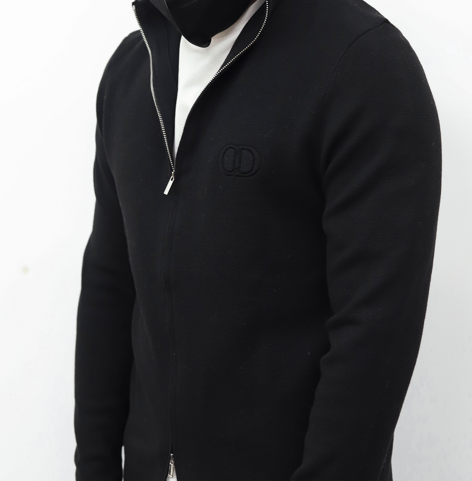 Dior立领拉链毛衣 灰色