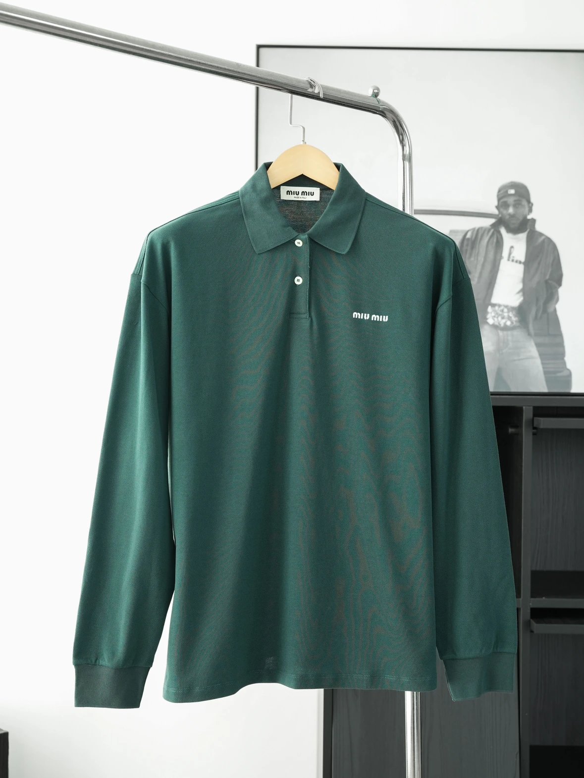 Item ID 8185 M1UM1U Miu Miu Summer Series -50 Long-staple cotton pique POLO- green