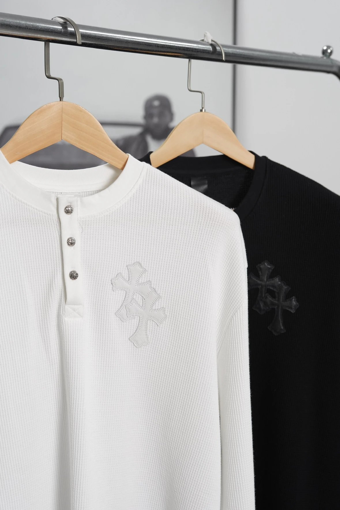 Item ID 8192 【 Pre-sale 15-20 Delivery within 1 day 】 Crow Heart Waffle Long Sleeve