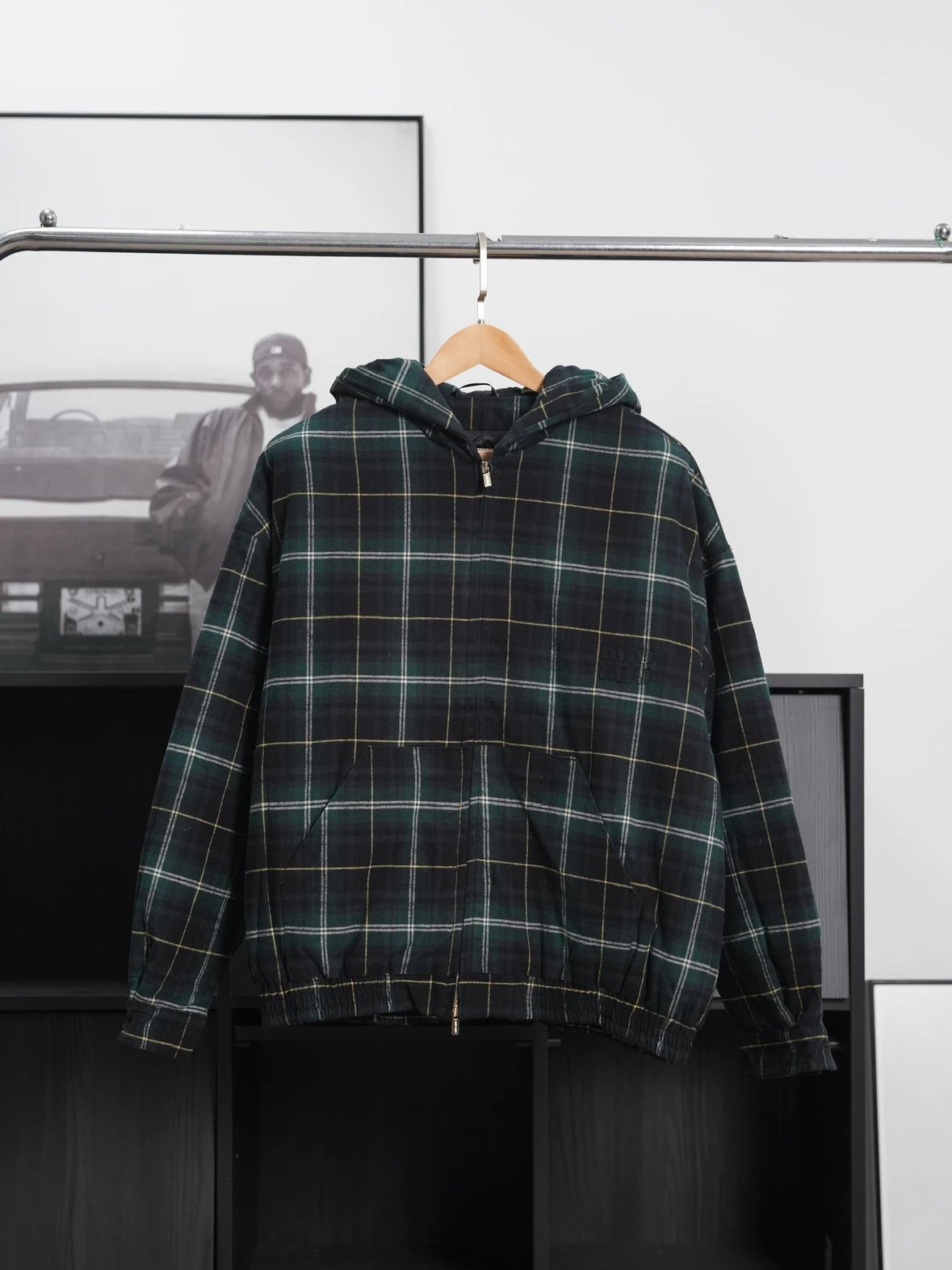 Item ID 8127 M1UM1U Miu Miu plaid cotton coat - Button cuffs patch pocket jacket -