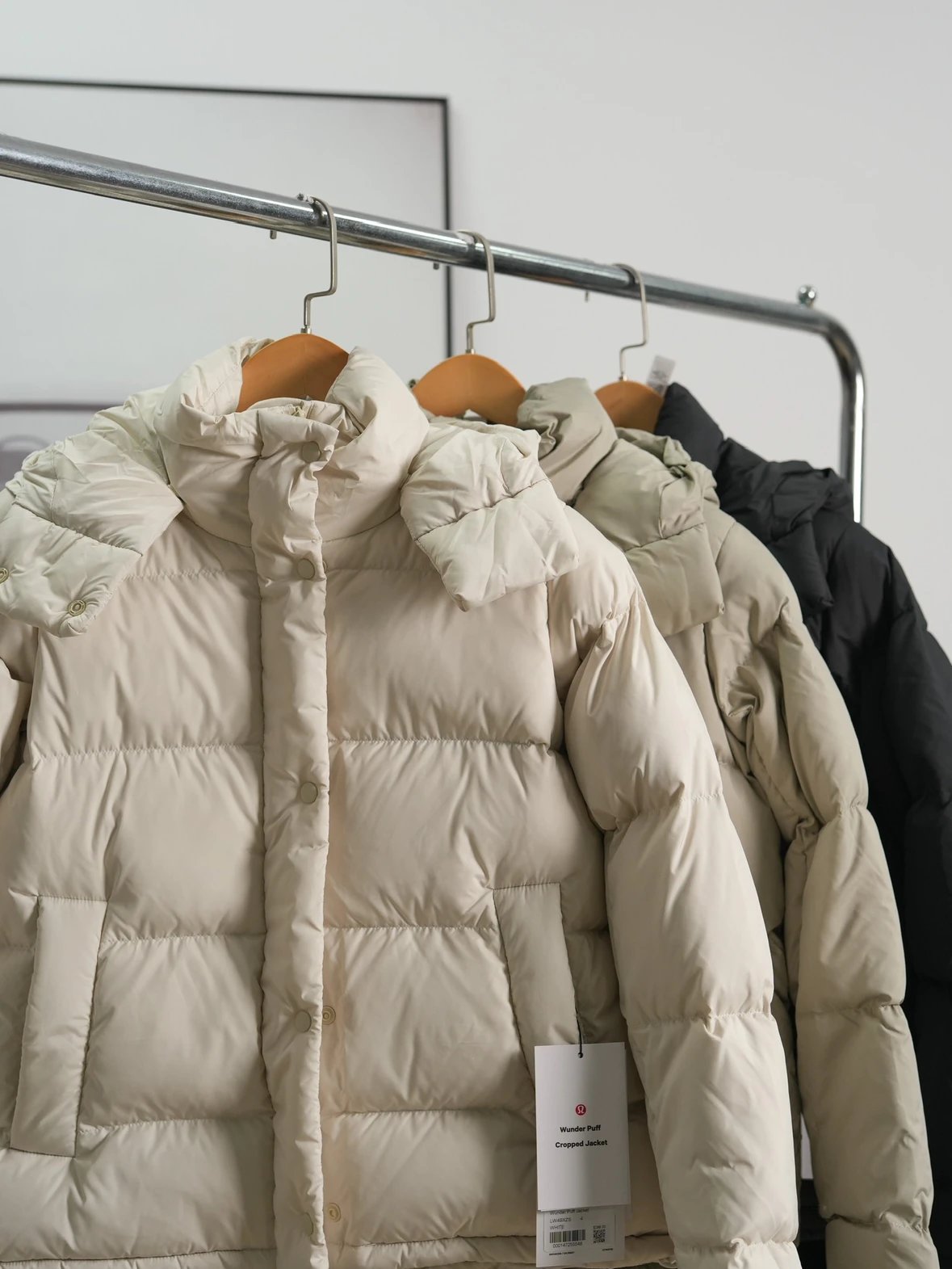 Item ID 8120 Lulu UnderwPuff Series -600 Puff Down Coat - Tri Color - Rice White -